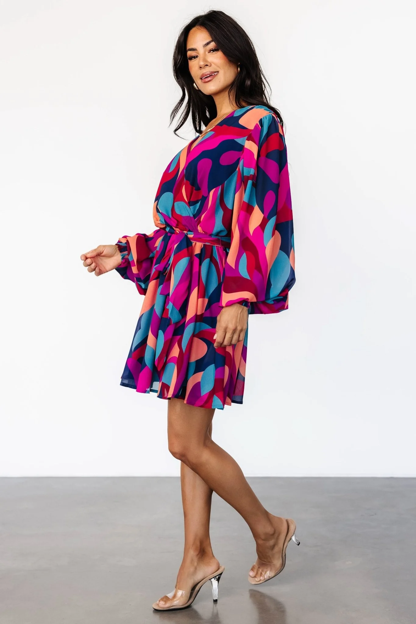 Lyndsi Short Dress | Magenta Multi
