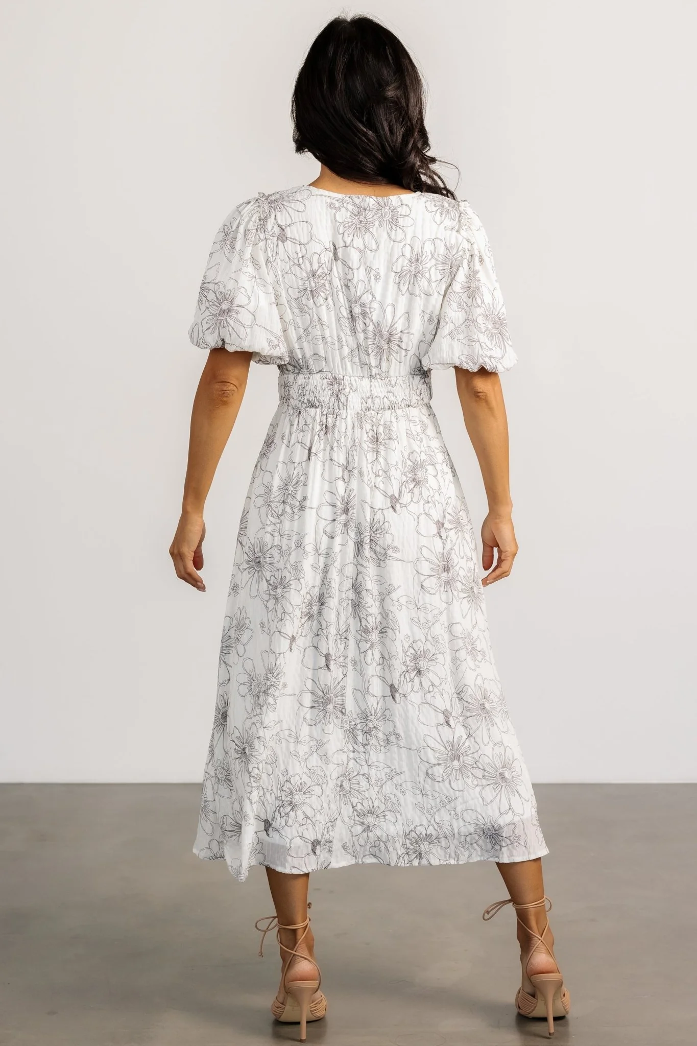 Makenna Midi Dress | Off White Print
