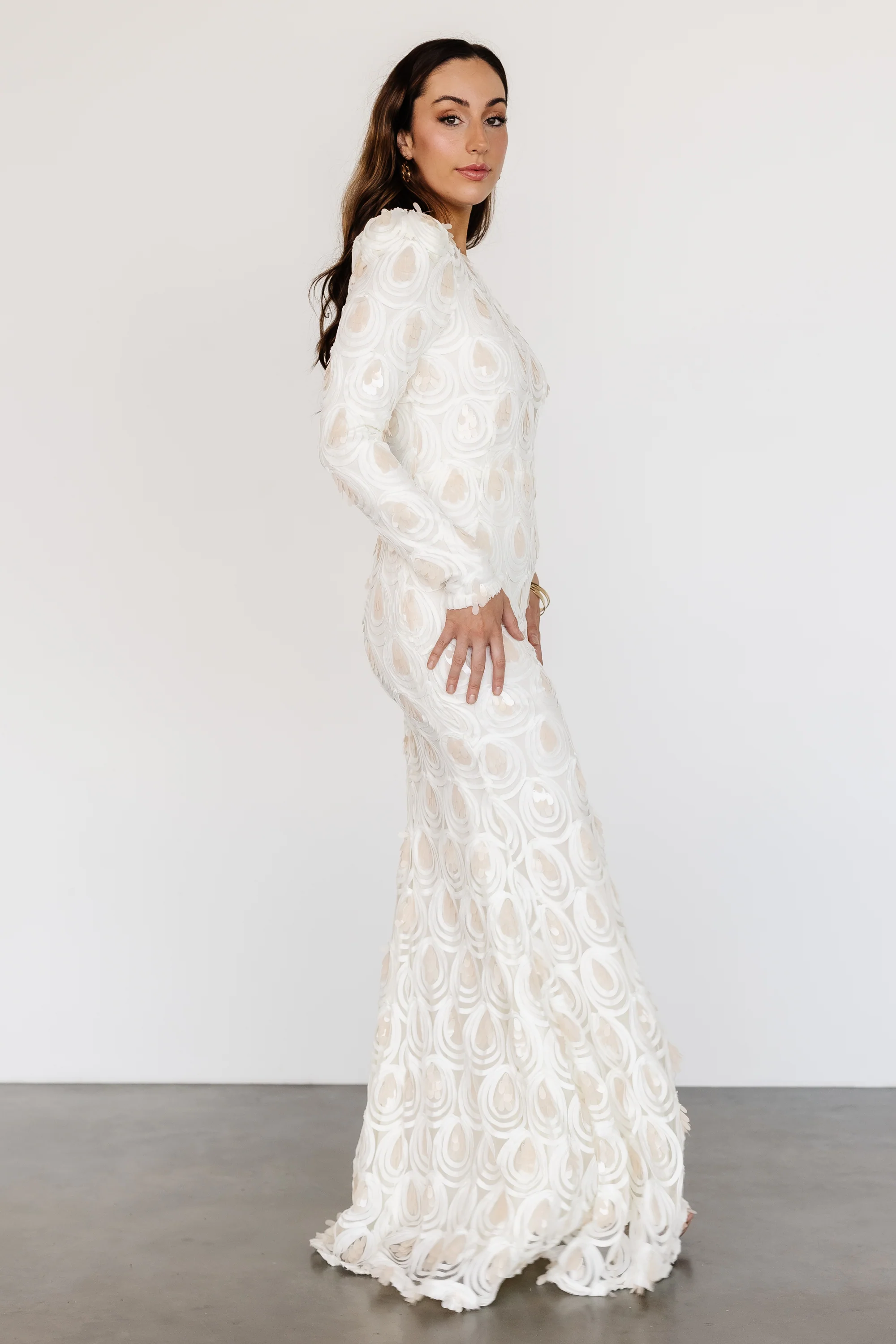 Porscha One Shoulder Gown | Cream