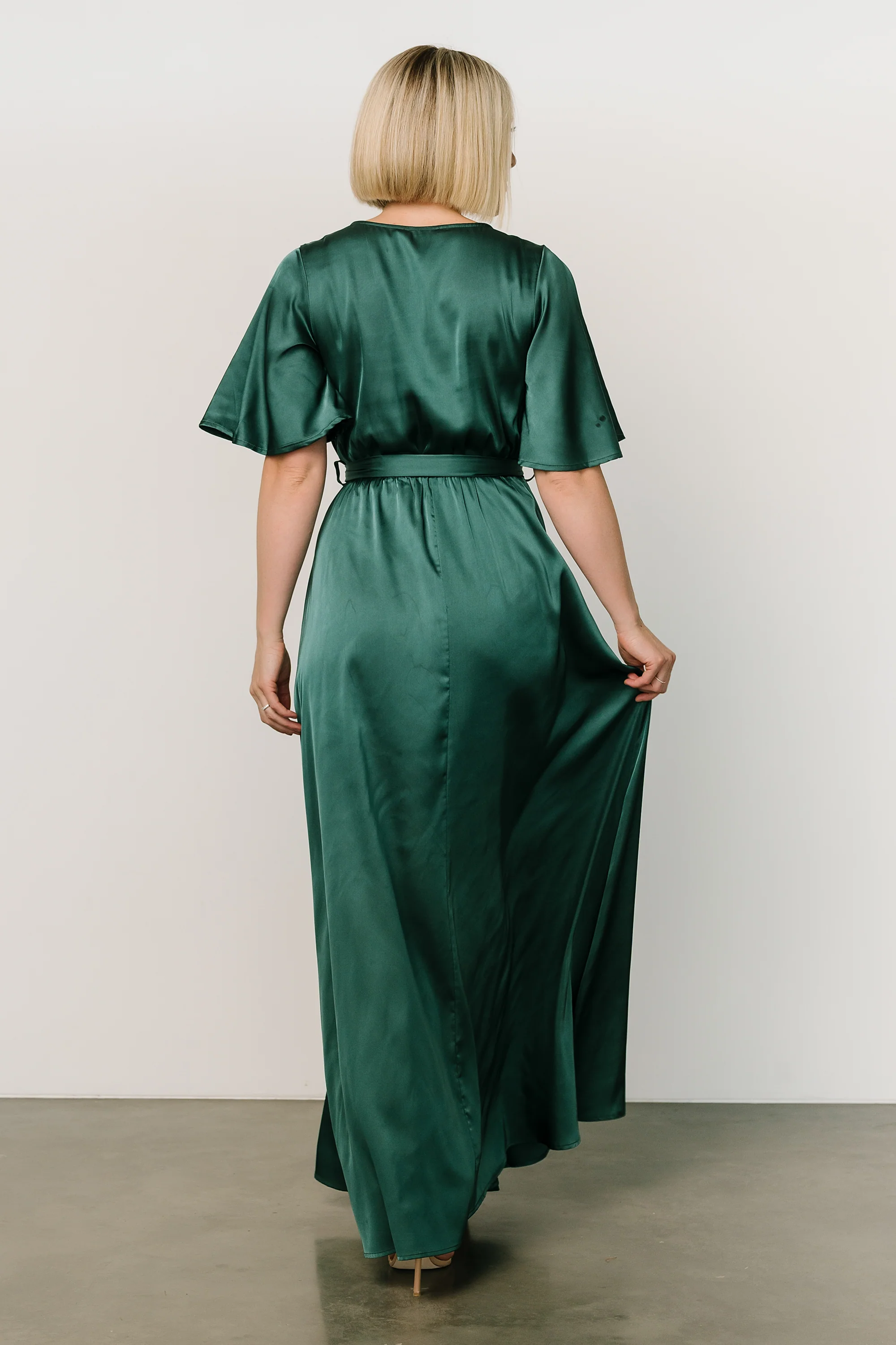 Kensington Satin Maxi Dress | Hunter Green