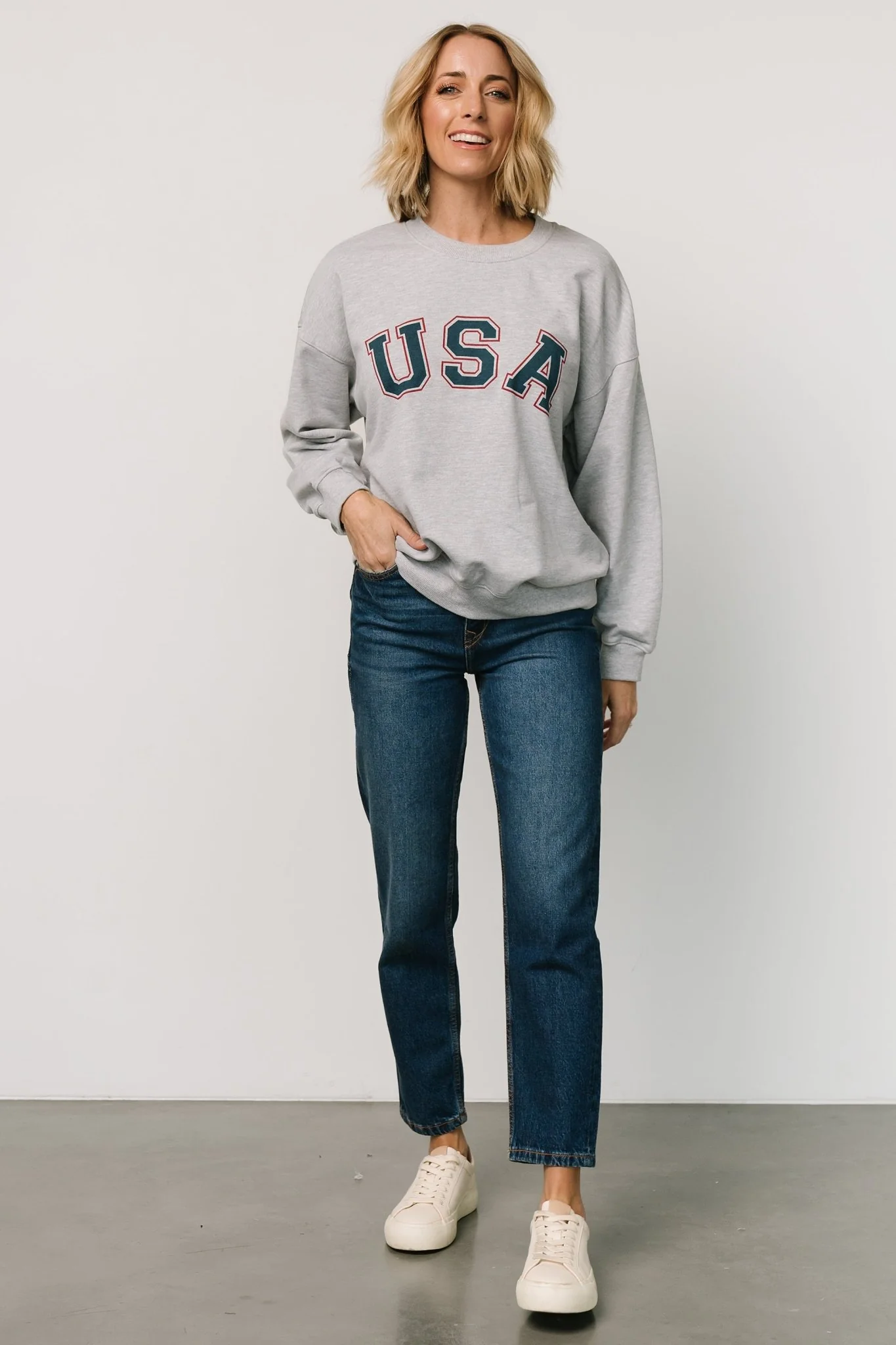 USA Oversized Sweatshirt | Heather Gray