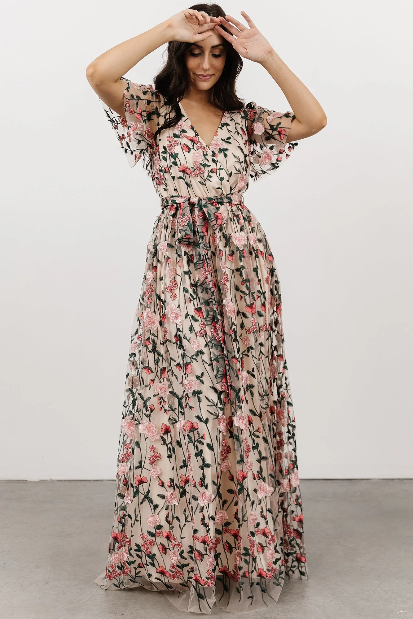 Marseille Embossed Maxi Dress | Rose Garden