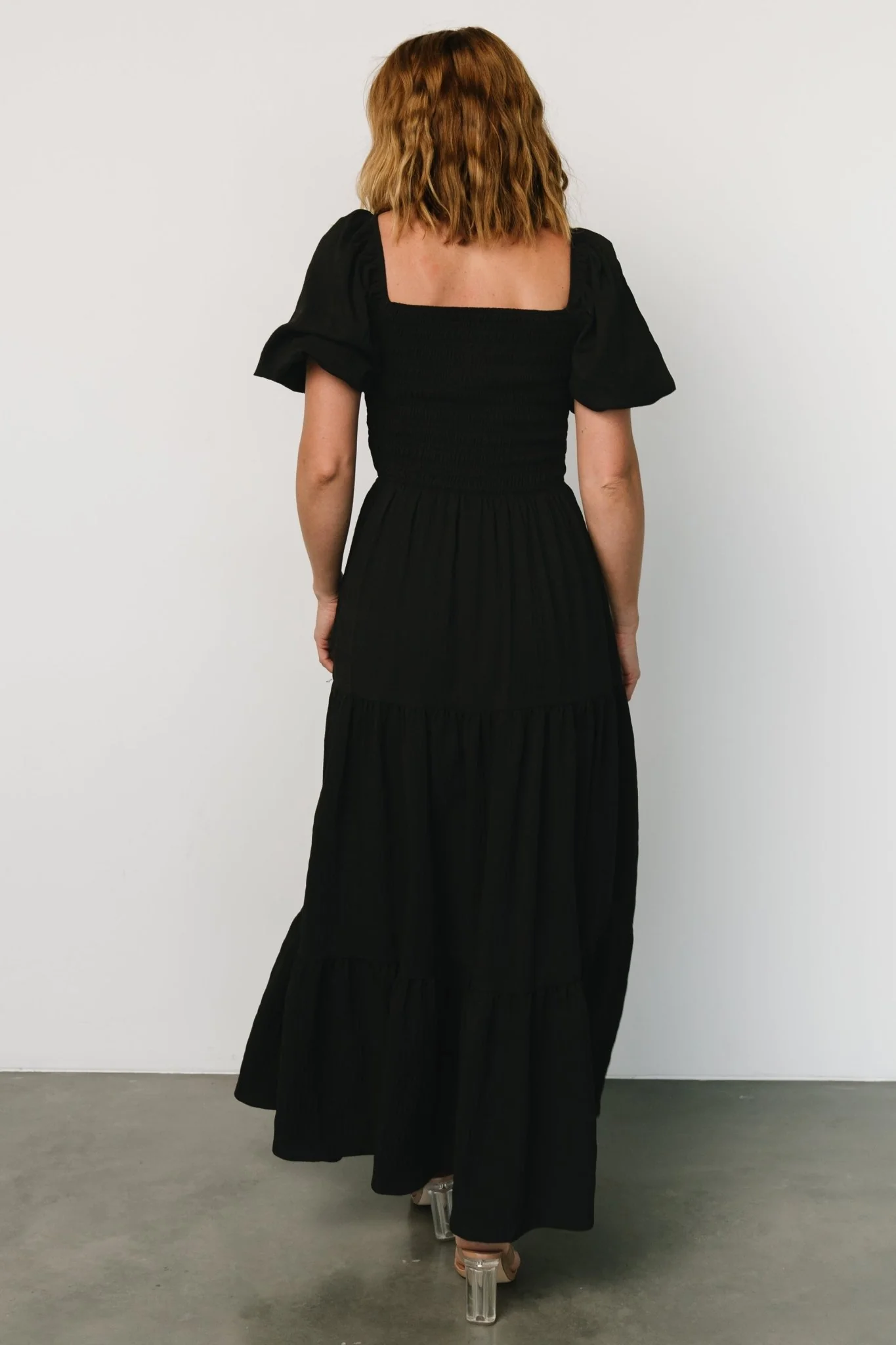 Amaya Smocked Dress | Black