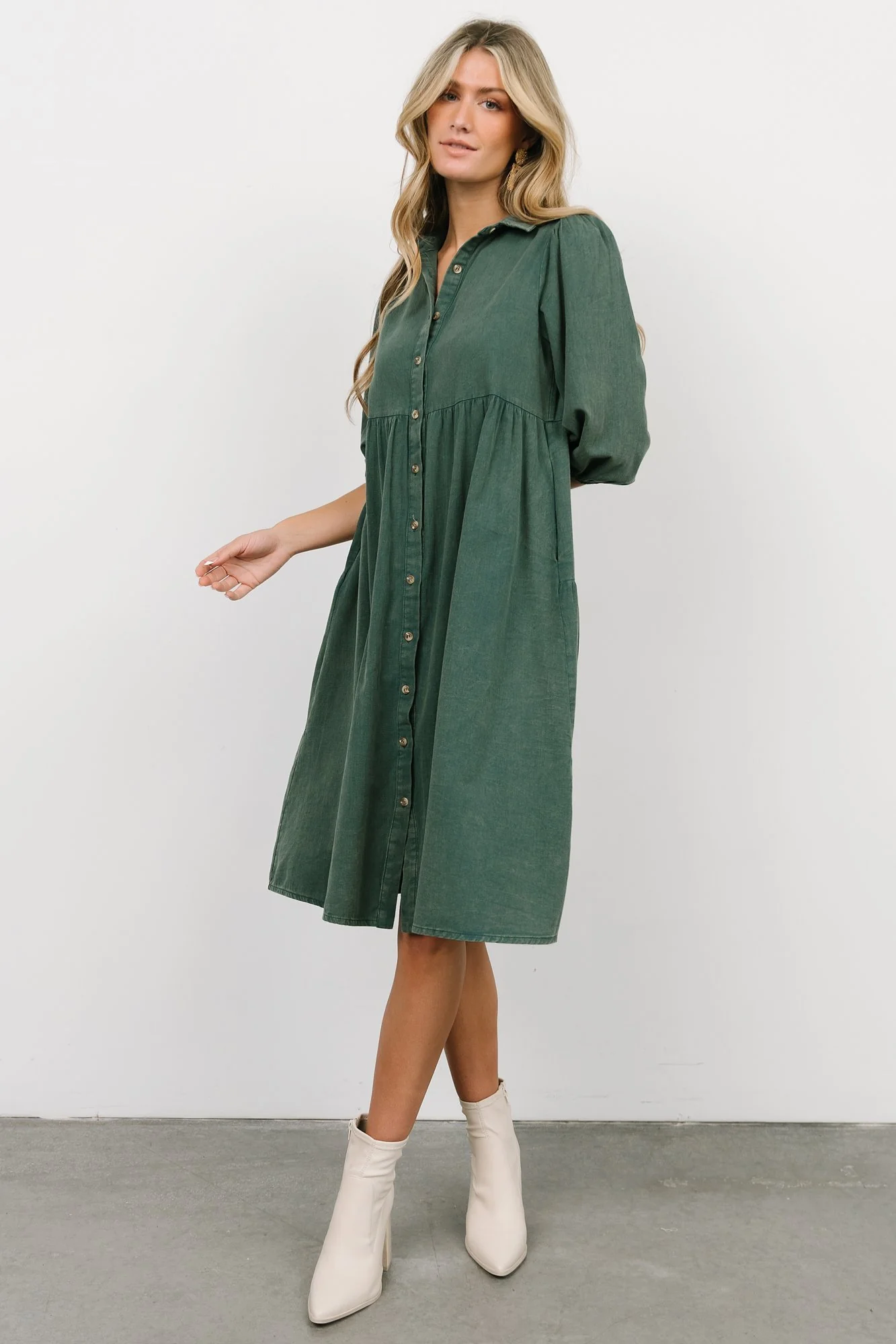 Sari Babydoll Dress | Green
