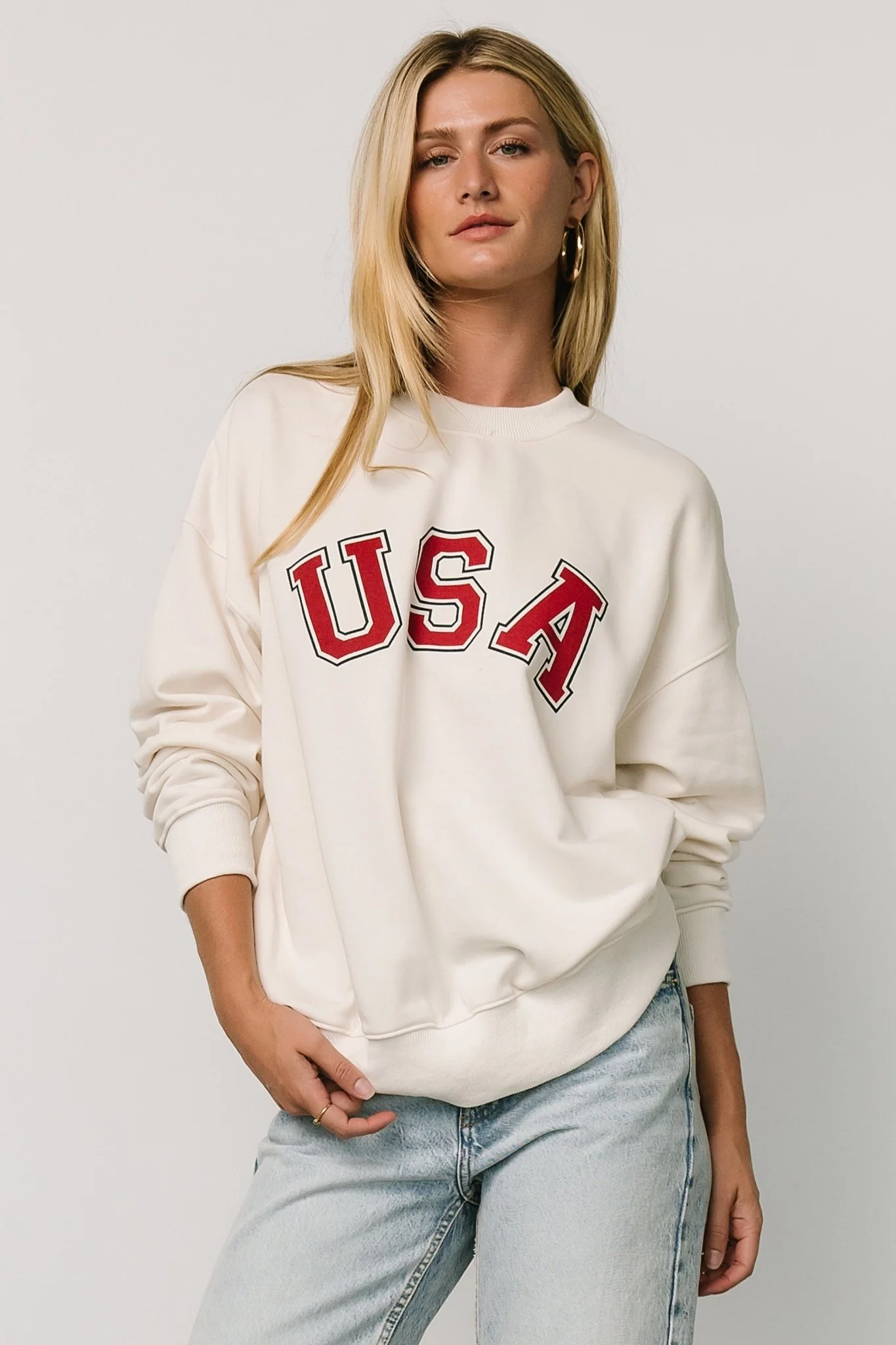 USA Oversized Sweatshirt | Ivory