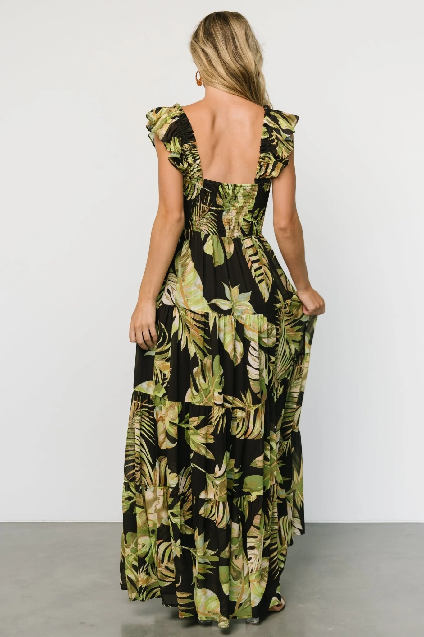 Encinitas Maxi Dress | Tropical Green + Black