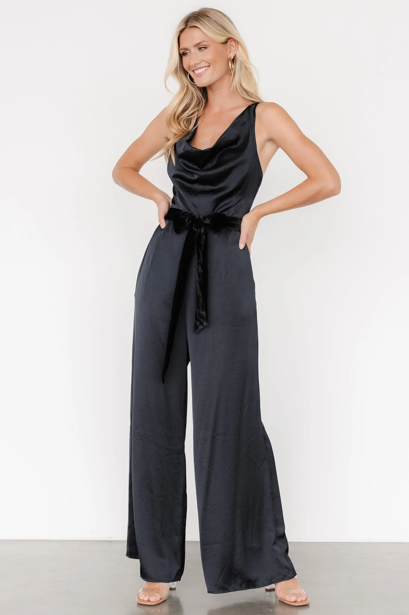 Rebel Satin Jumpsuit | Black