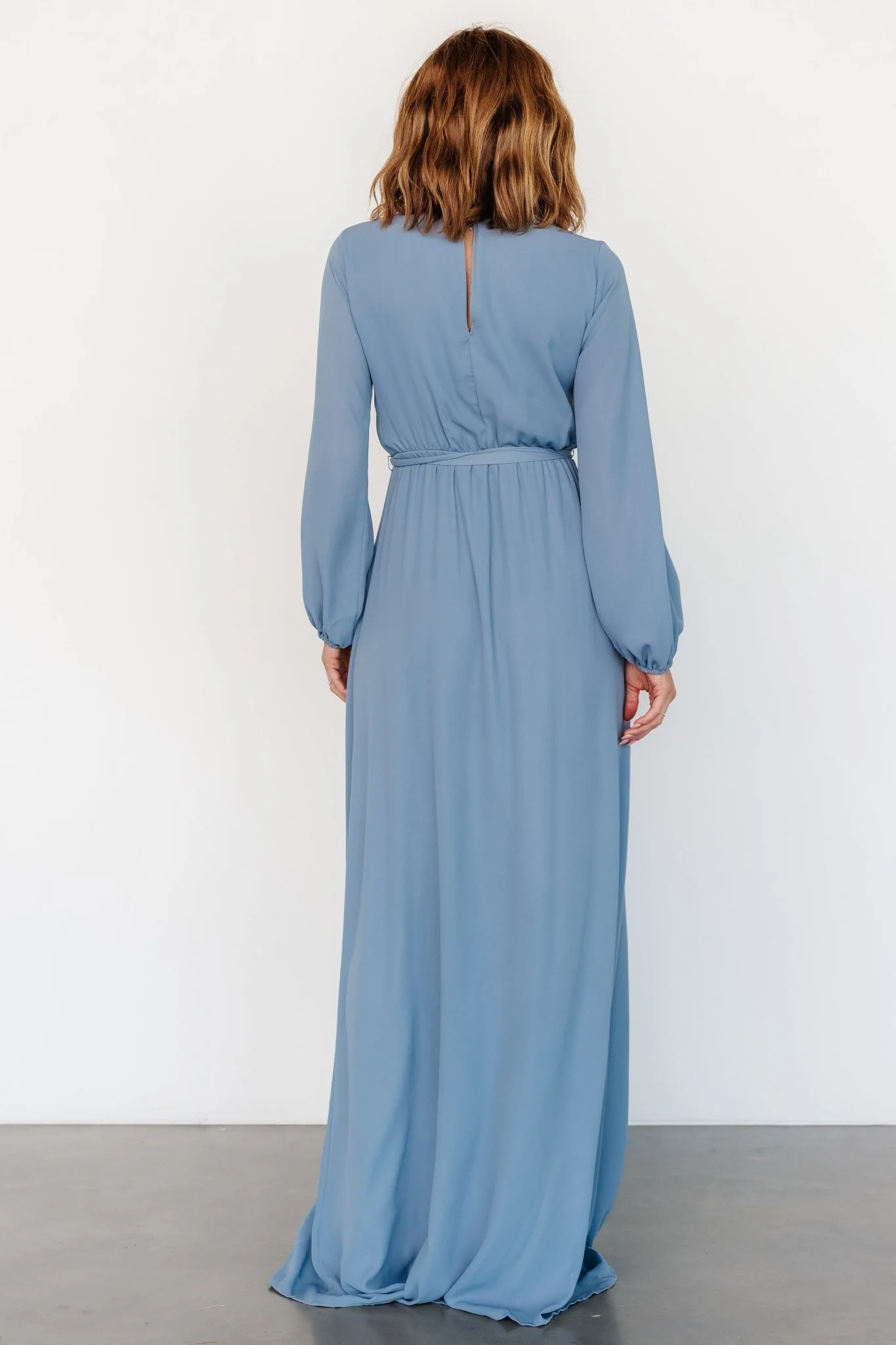 Breanne Faux Wrap Maxi Dress | Slate Blue