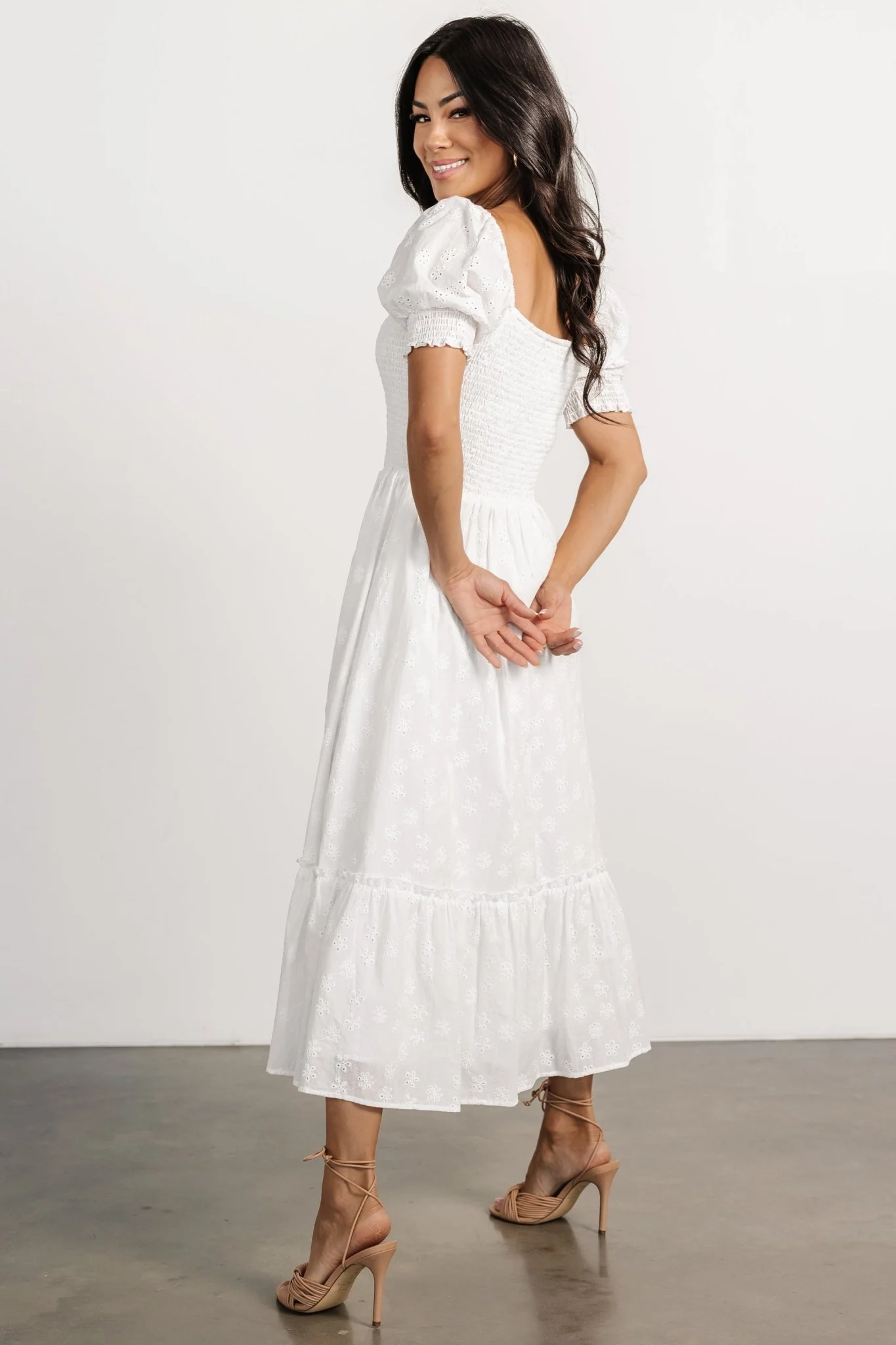 Piper Eyelet Midi Dress | Off White