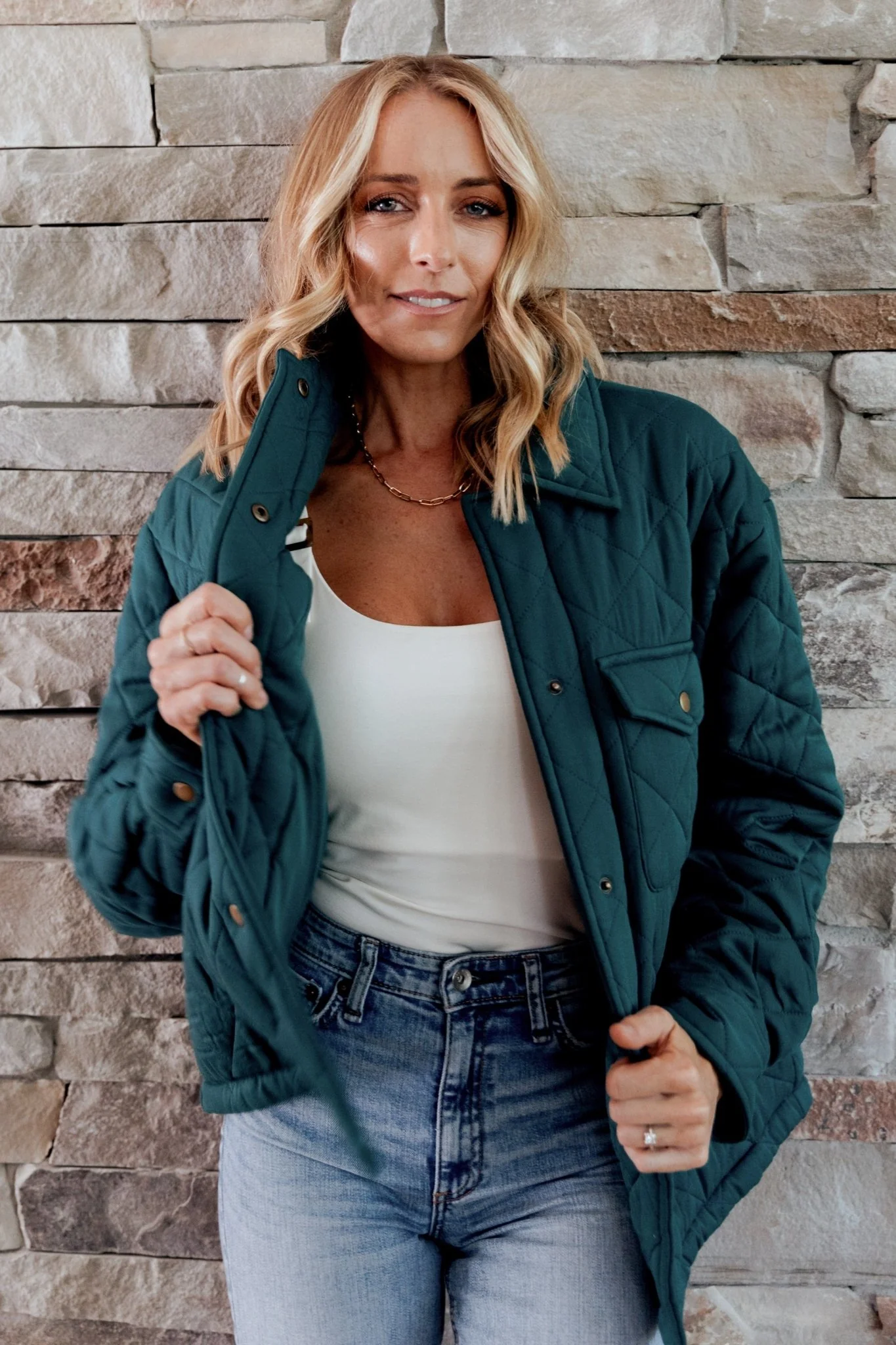 Nadia Button Up Jacket | Emerald