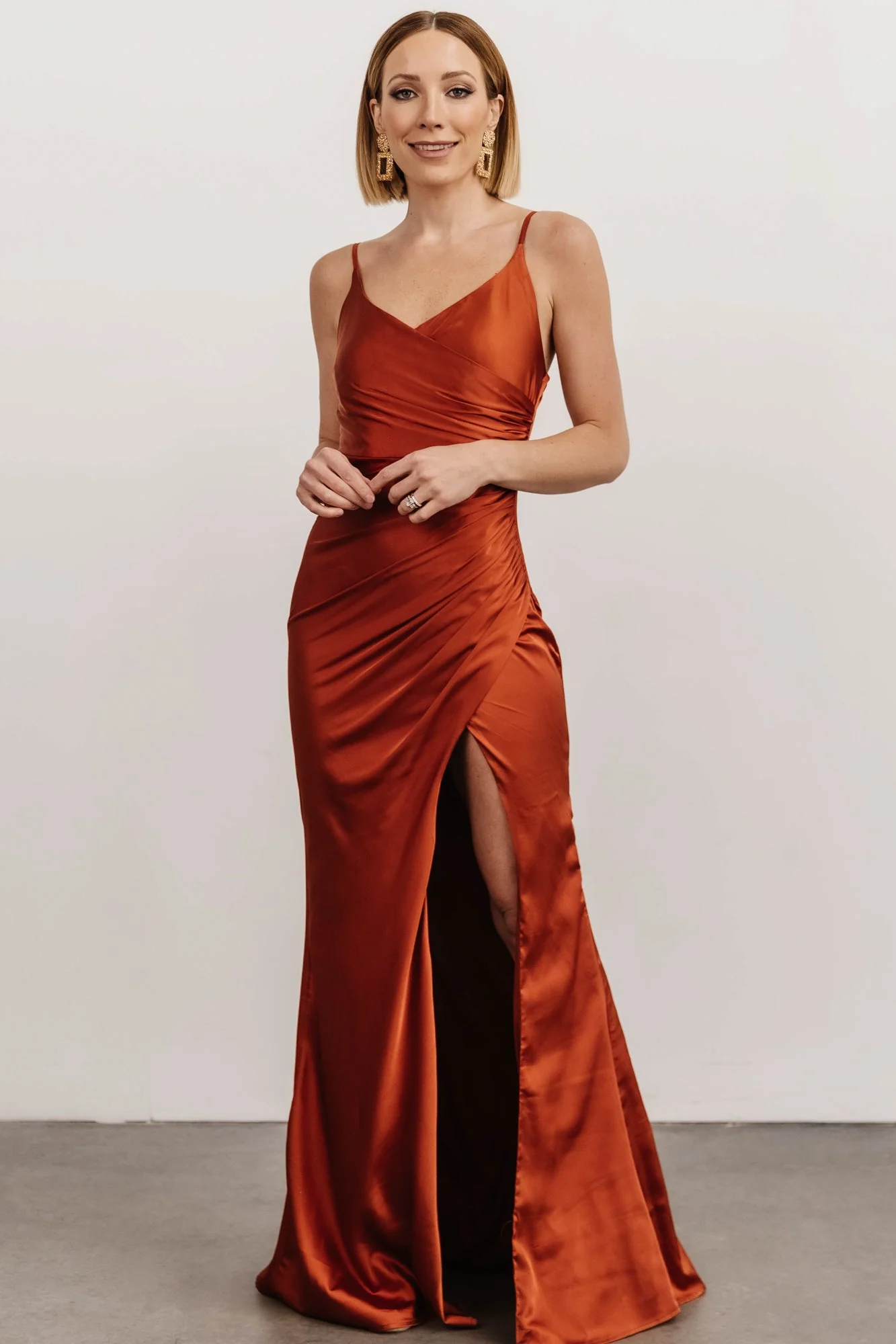 Monet Satin Gown | Rust