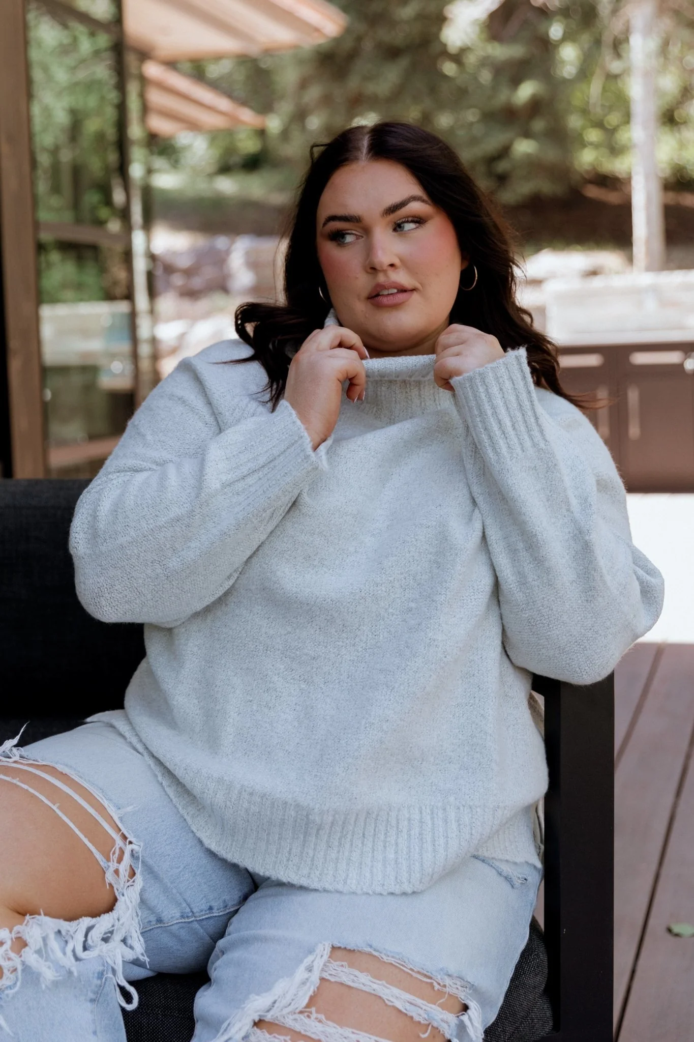 Oaklynn Turtleneck Sweater | Light Gray