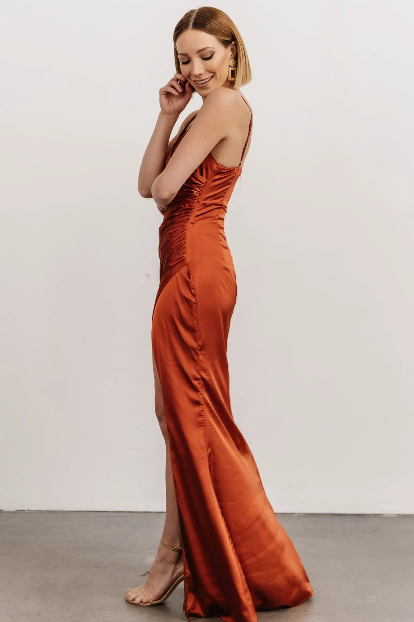 Monet Satin Gown | Rust
