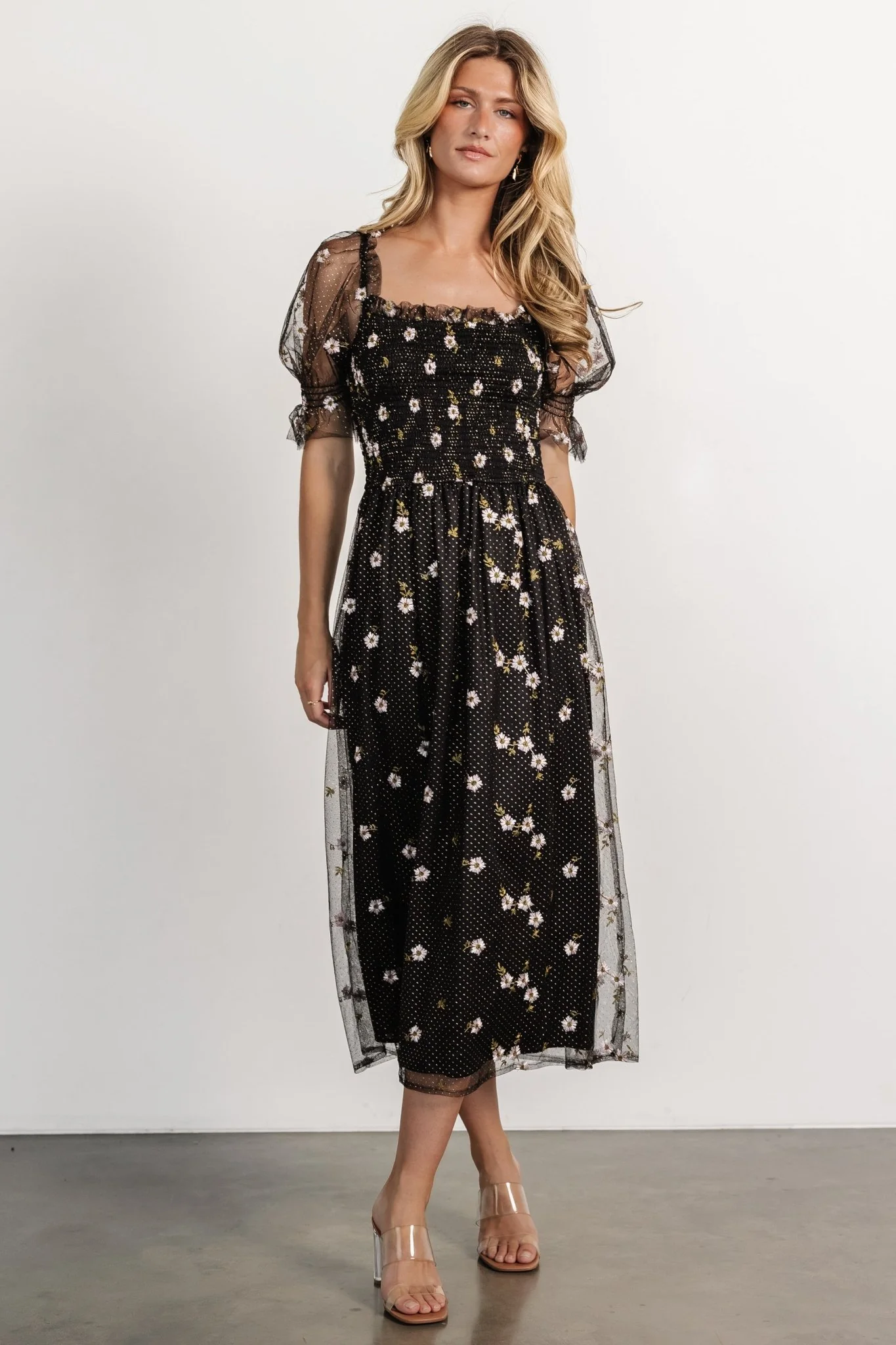 Emilia Embroidered Dress | Black