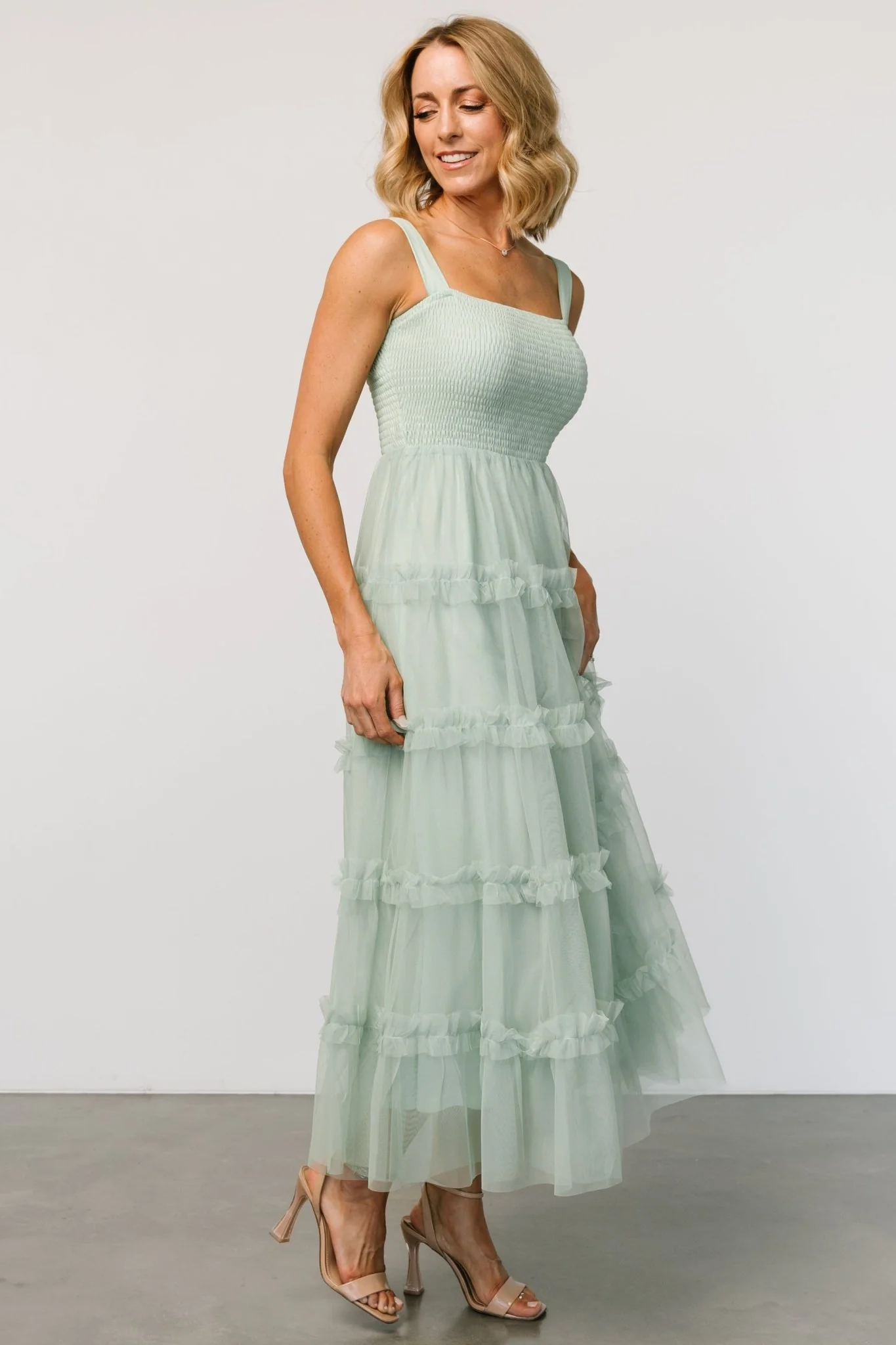 Constance Tulle Maxi Dress | Light Sage