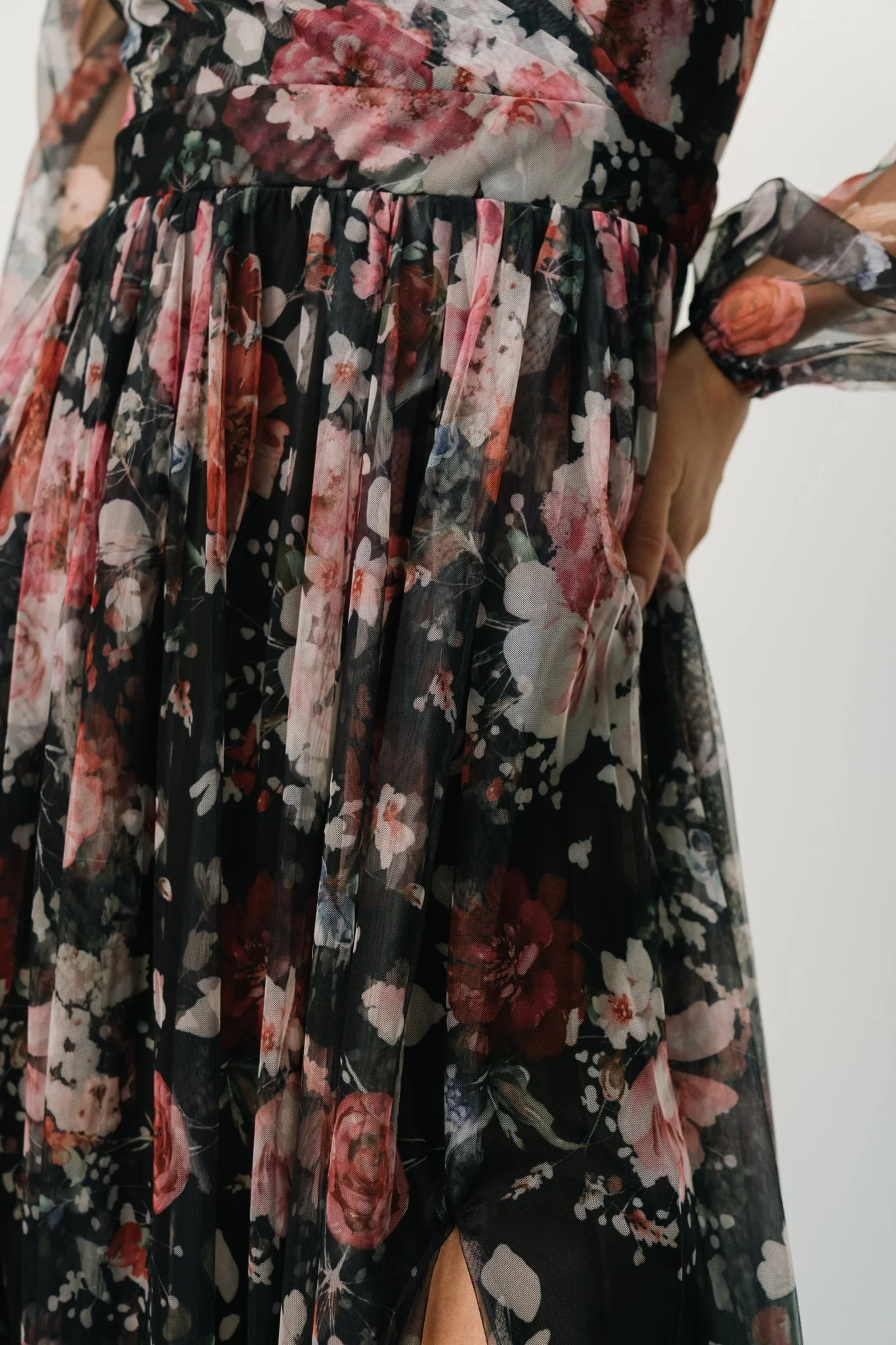 Desiree Tulle Maxi Dress | Black + Berry