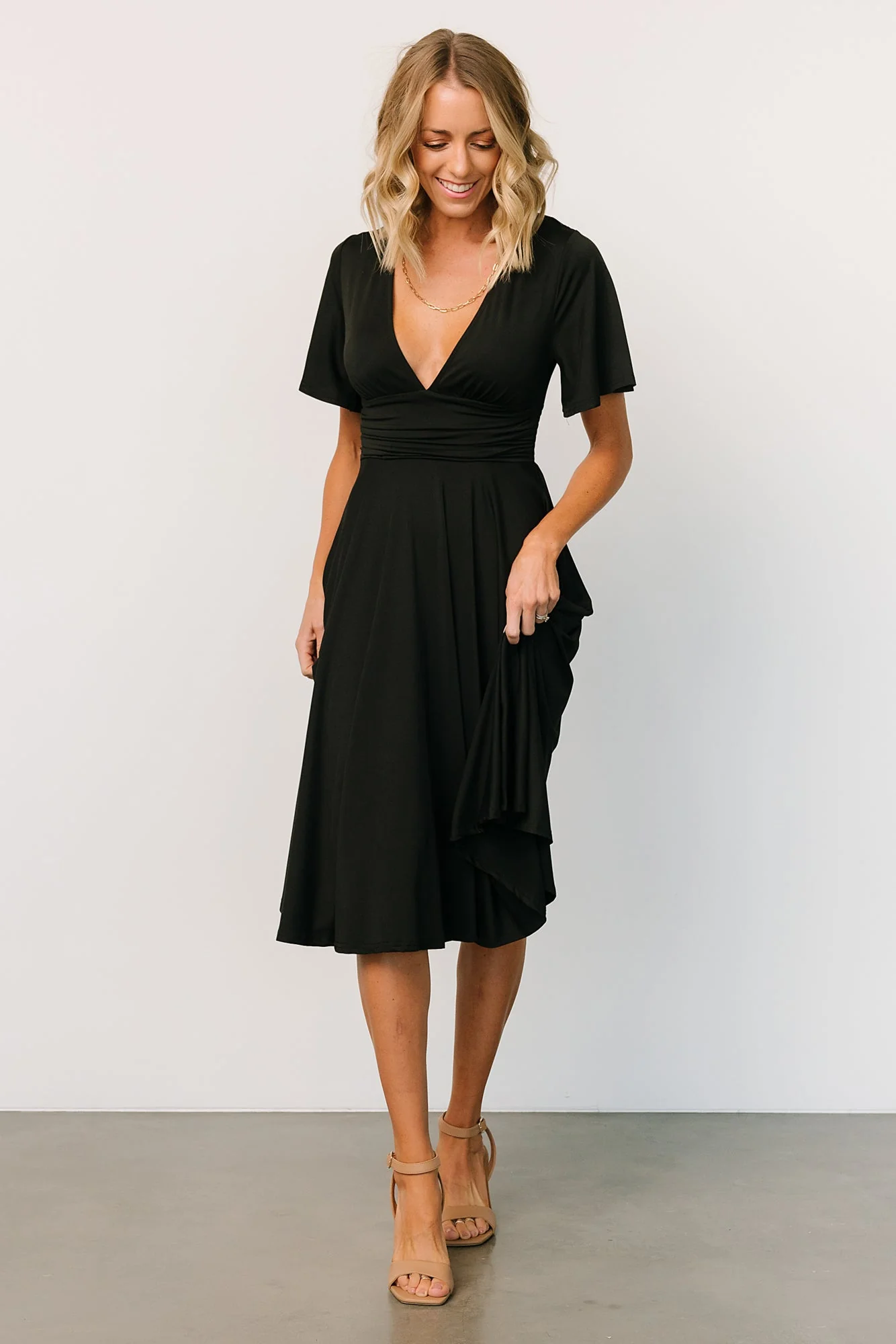 Janette Midi Dress | Black