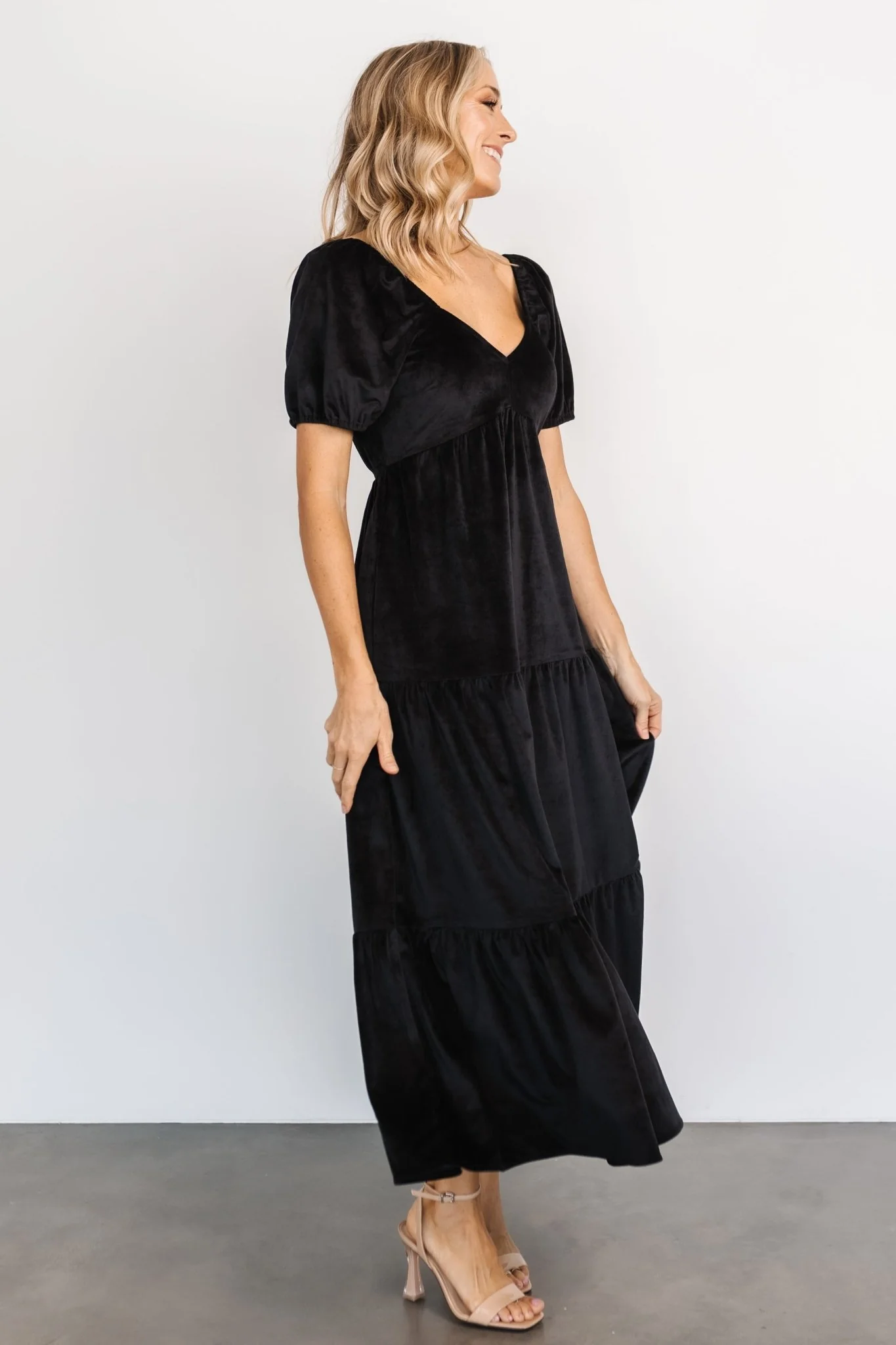 Kenli Velvet Maxi Dress | Black
