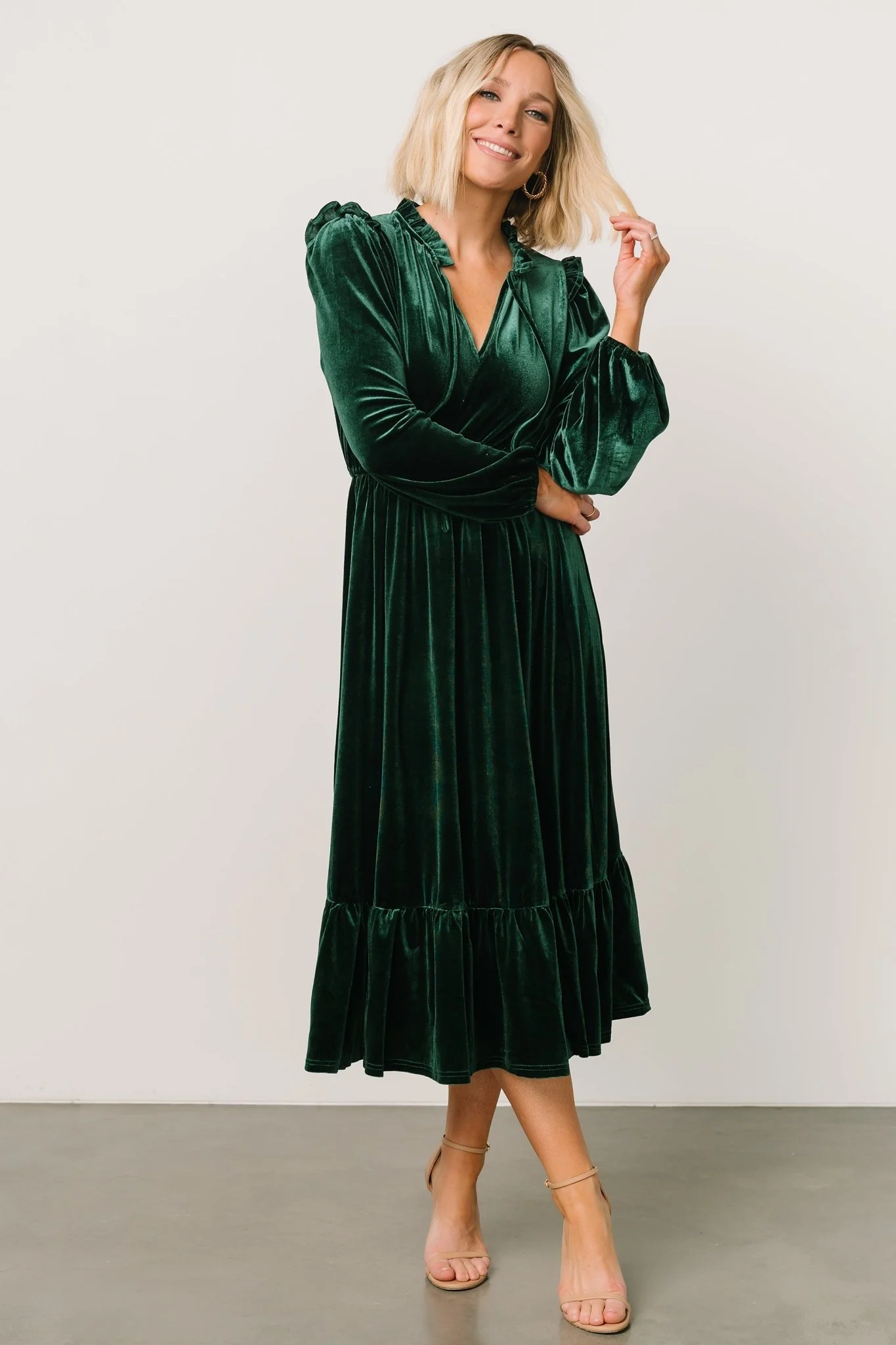 Amadora Velvet Dress | Green