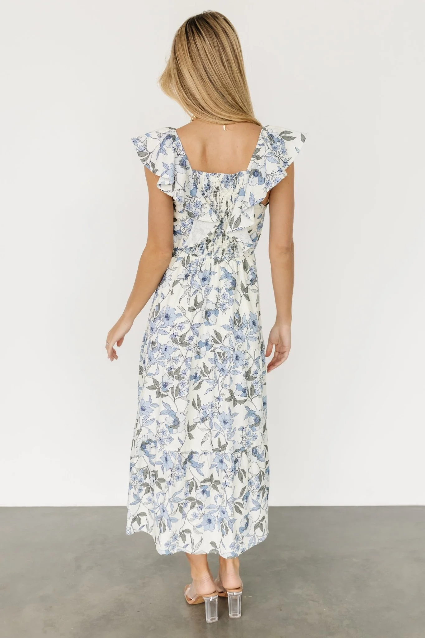 Sorrento Ruffle Dress | Blue Floral