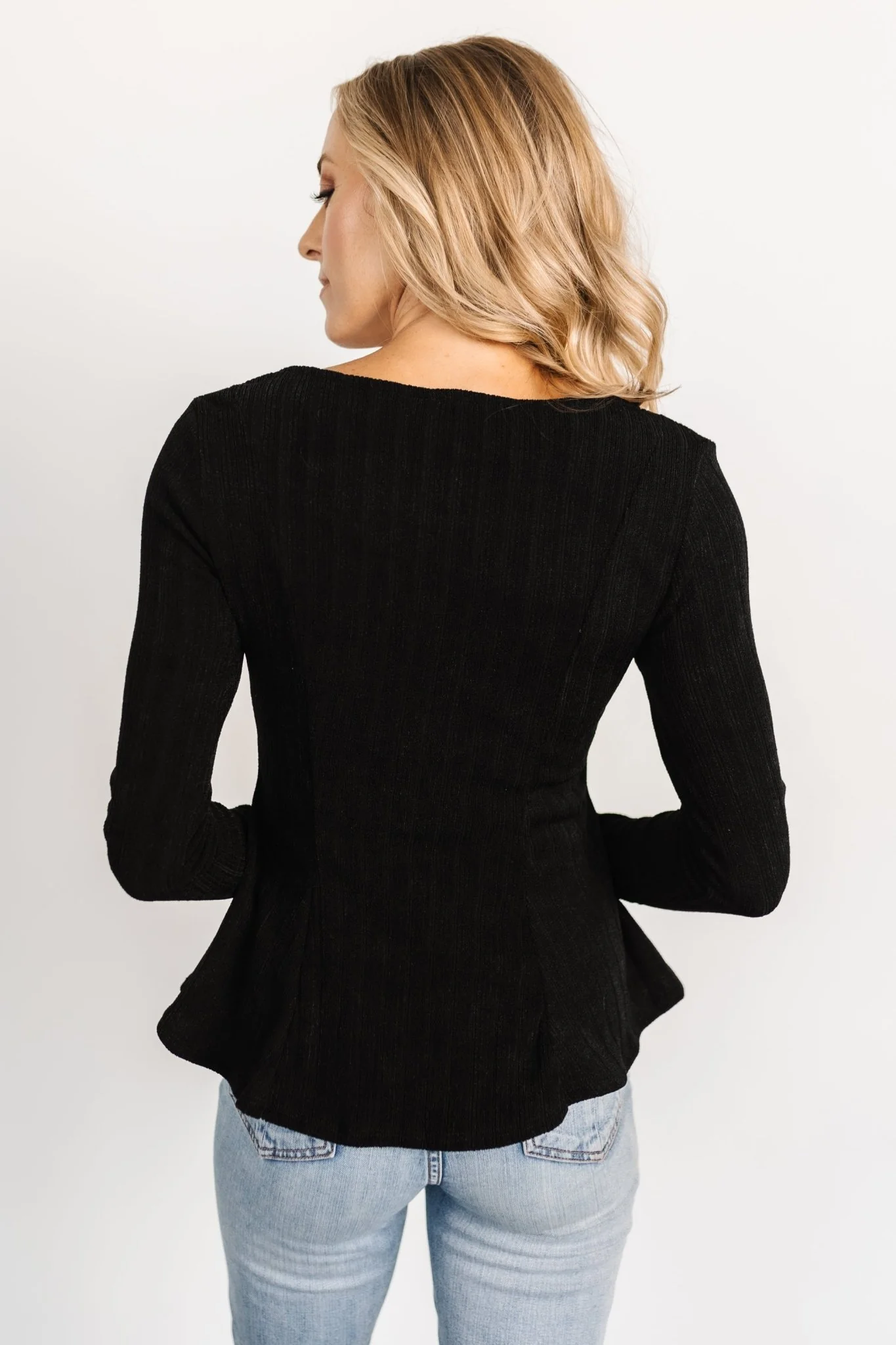 Murphy Square Neck Top | Black