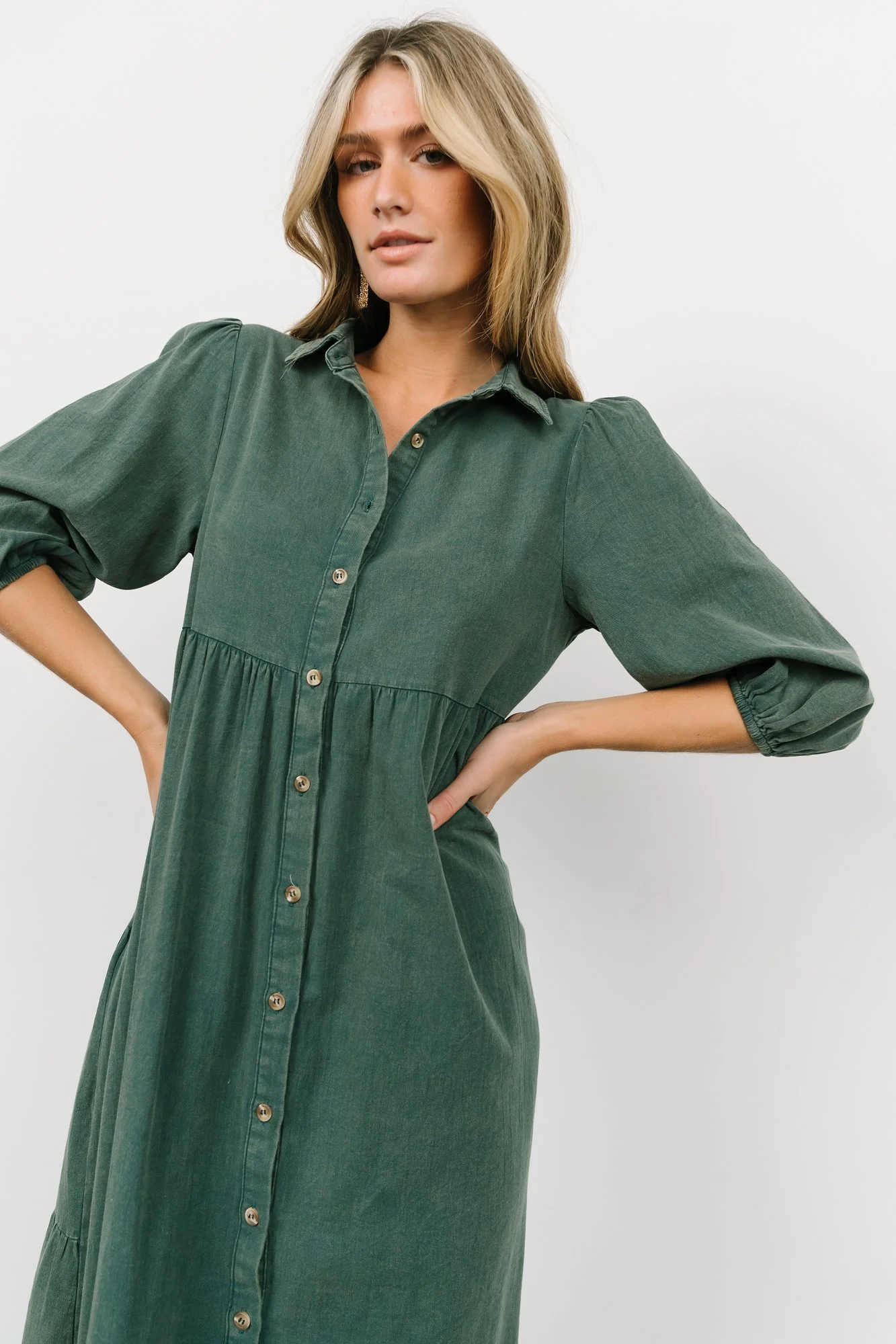 Sari Babydoll Dress | Green