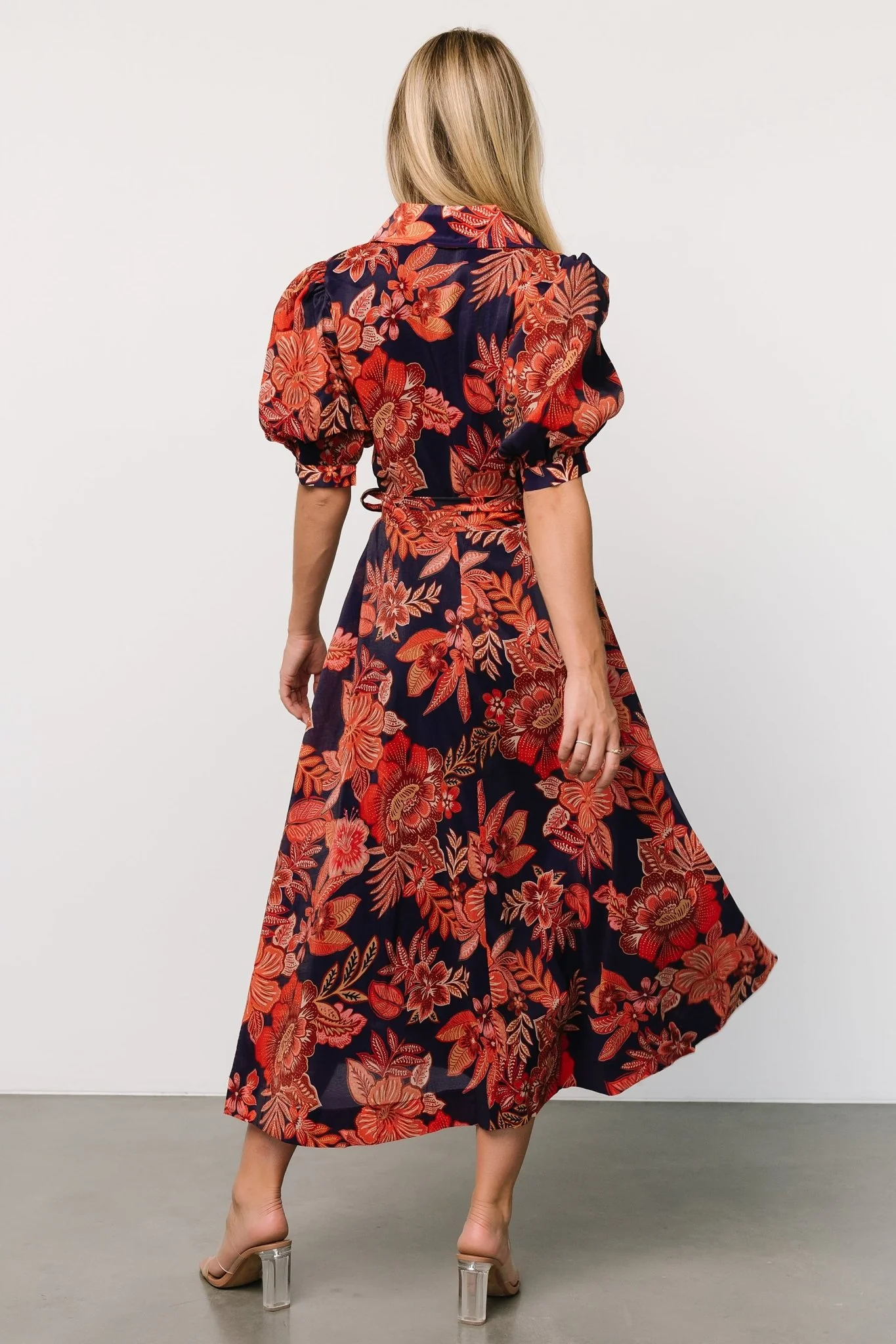 Potenza Wrap Dress | Navy + Rust