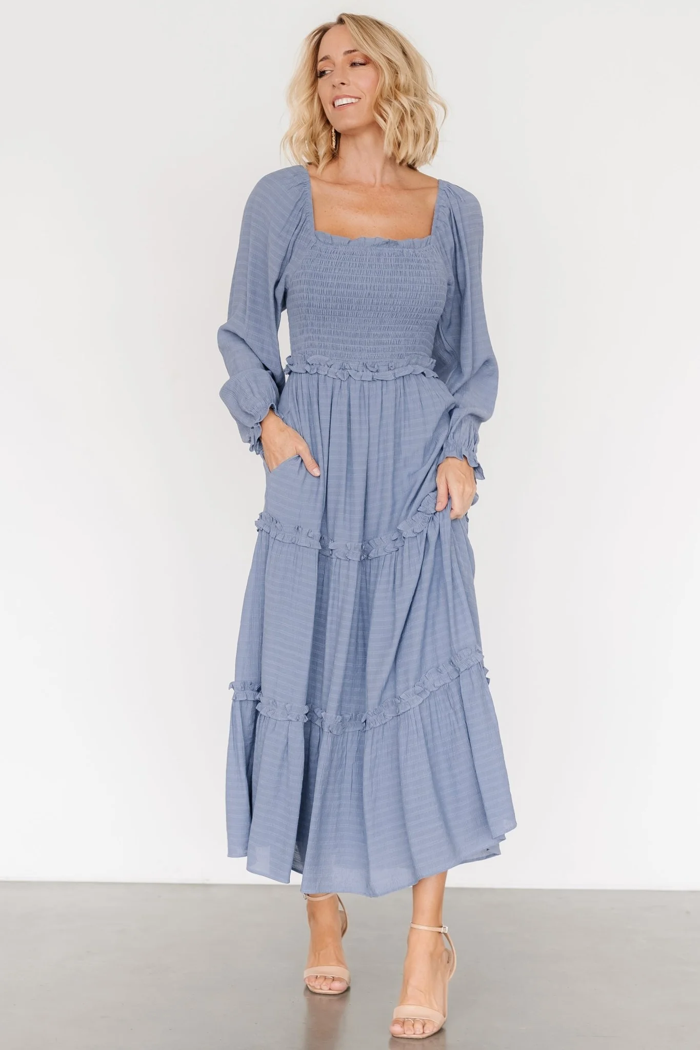 Rowan Tiered Dress | Slate Blue