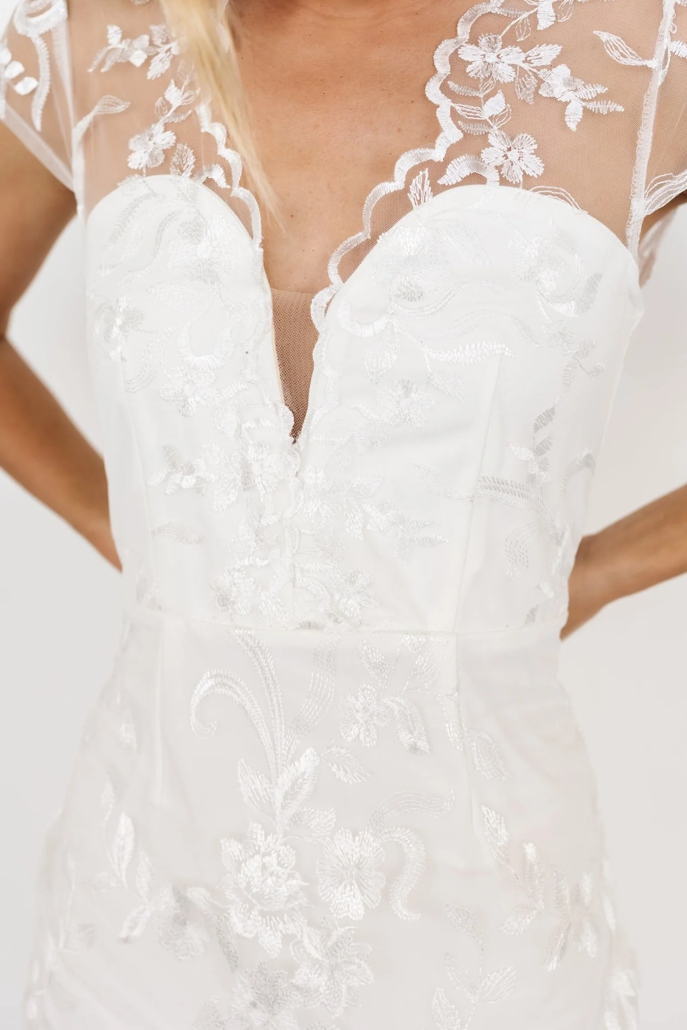 Delphine Applique Midi Dress | Off White