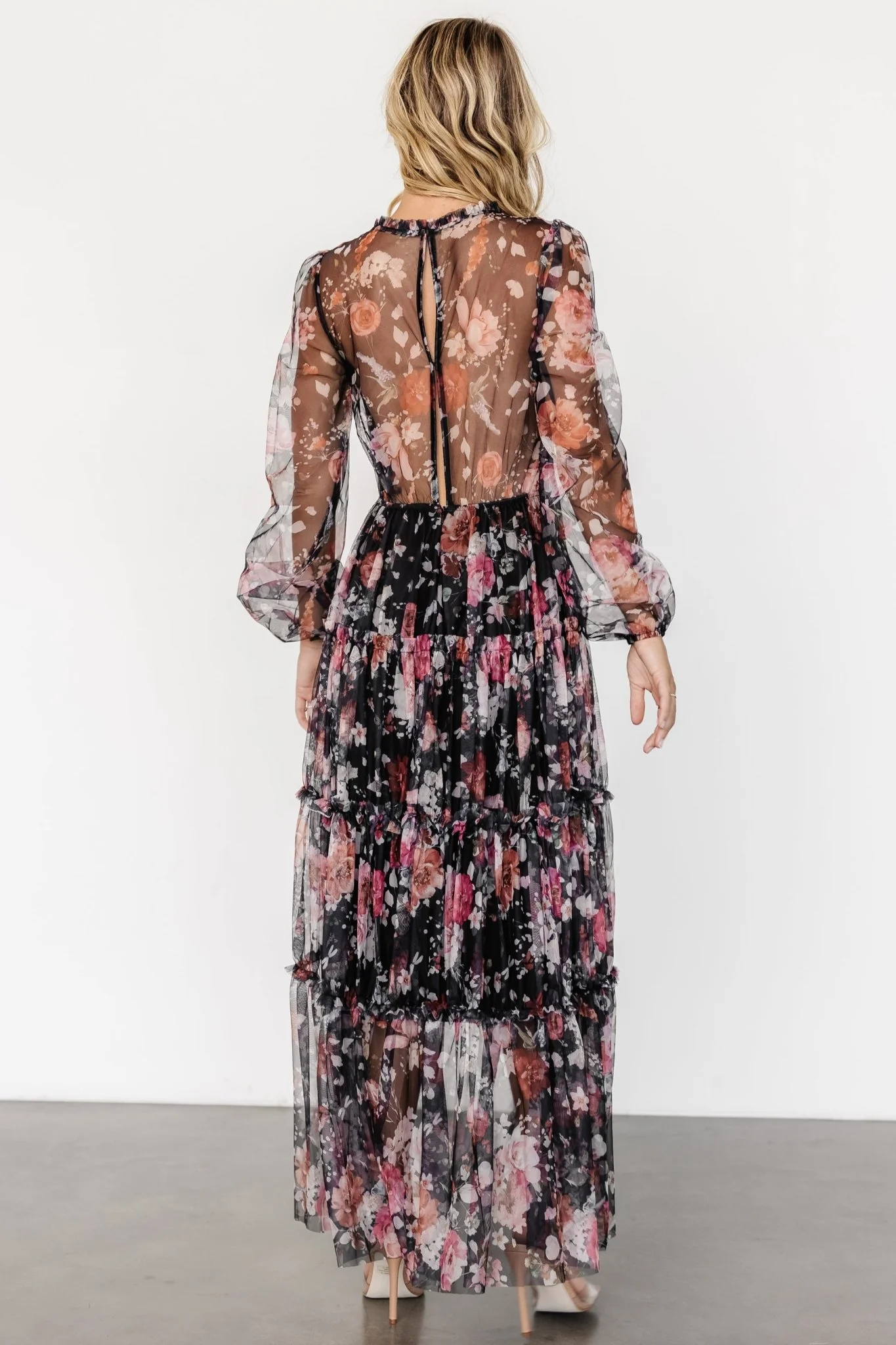 Stephanie Tiered Maxi Dress | Black Floral