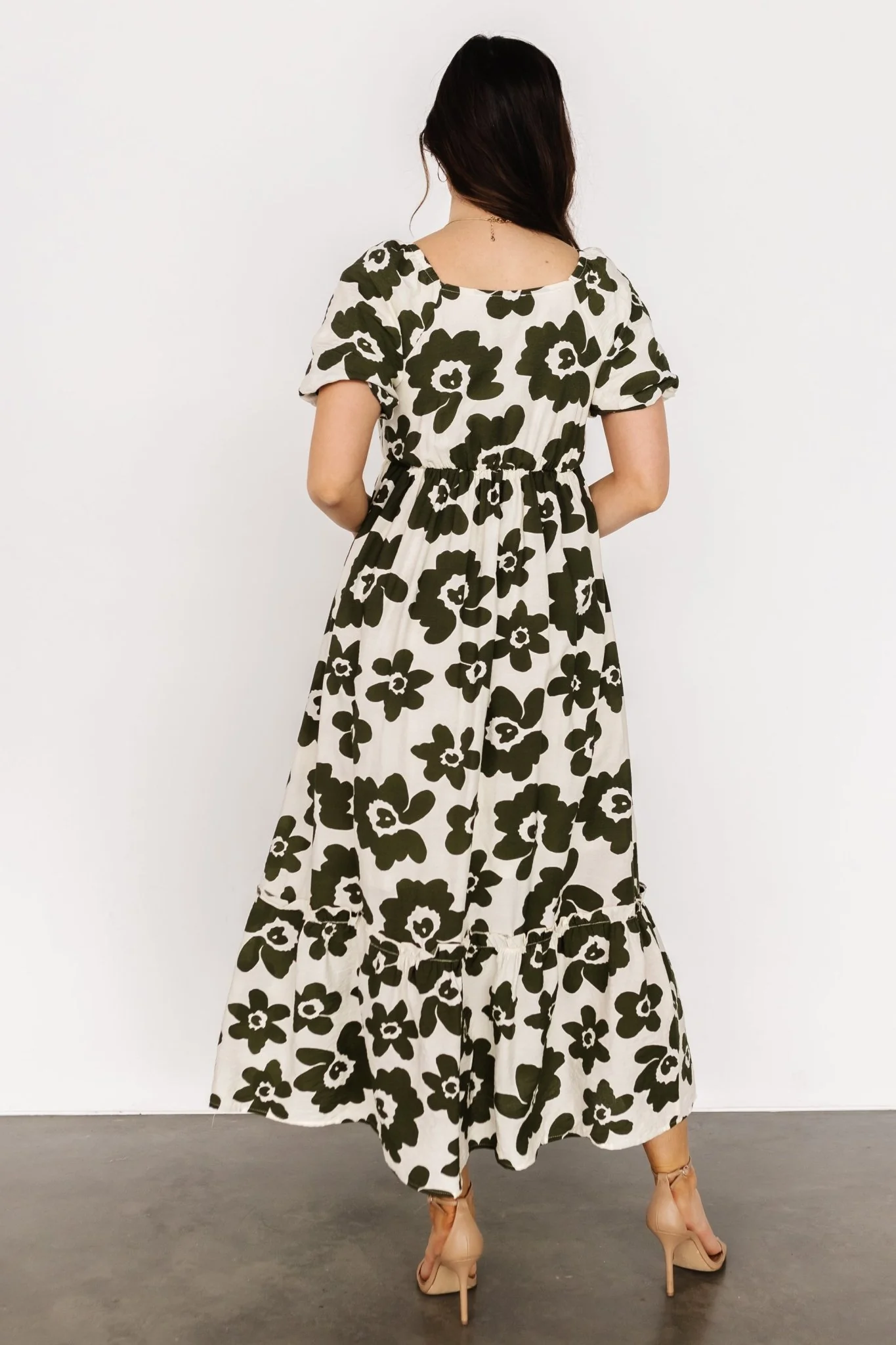 Kasey Maxi Dress | Olive + Ivory Print