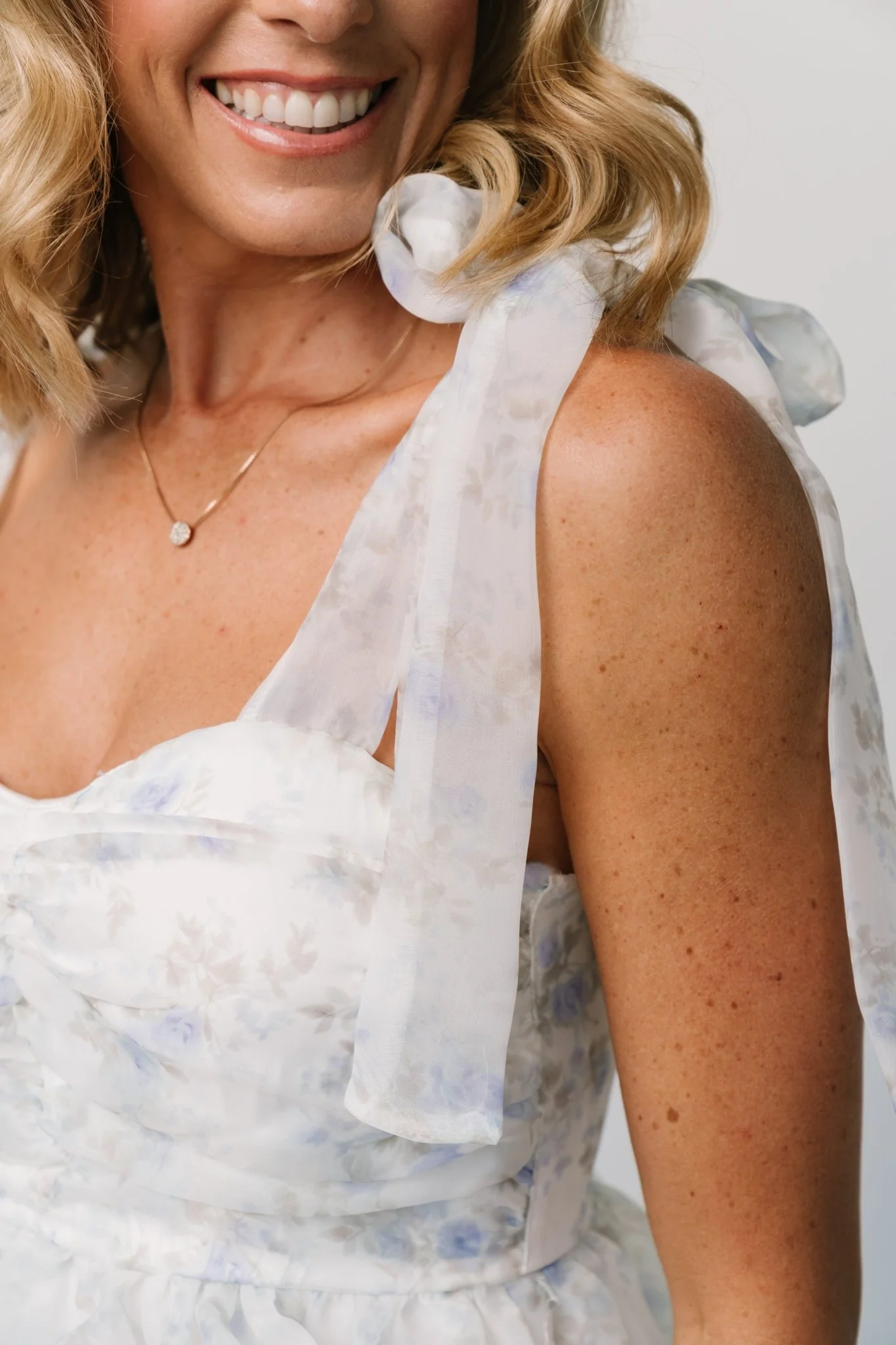 Rosemary Tiered Dress | Light Blue Floral