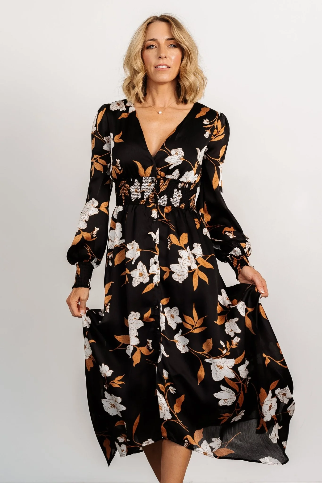 Mayfair High Low Maxi Dress | Black Floral