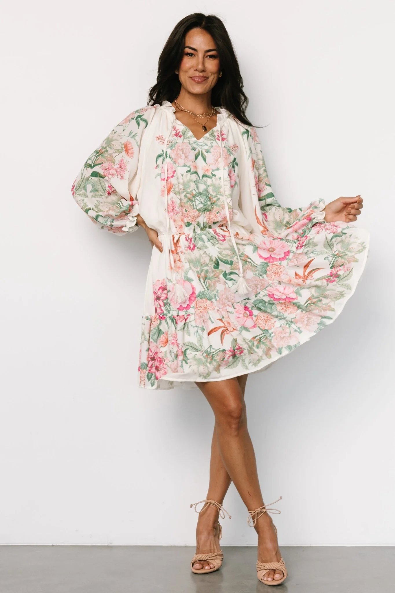 Jenny Short Dress | Off White Floral