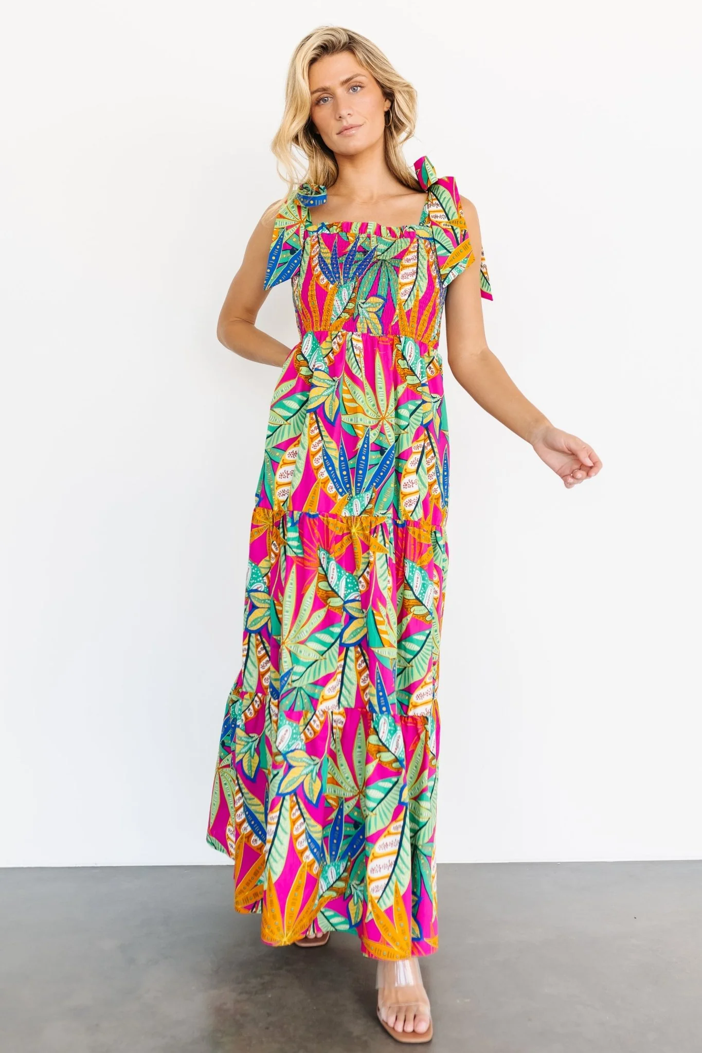 Cabana Maxi Dress | Green + Fuchsia Multi