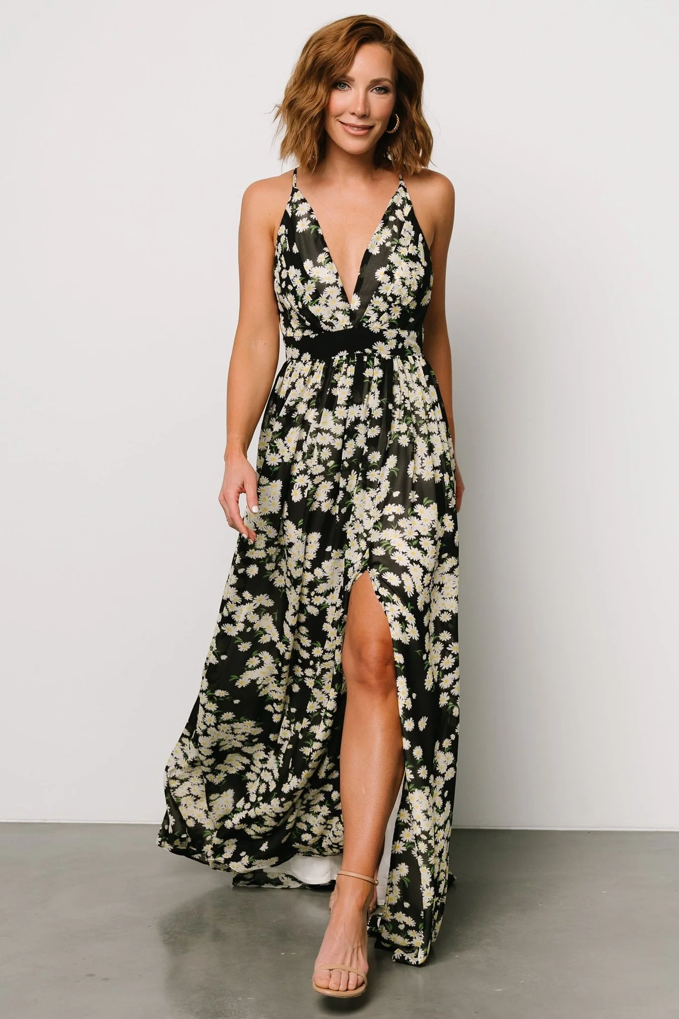 Brylee Maxi Dress | Black Flower Print