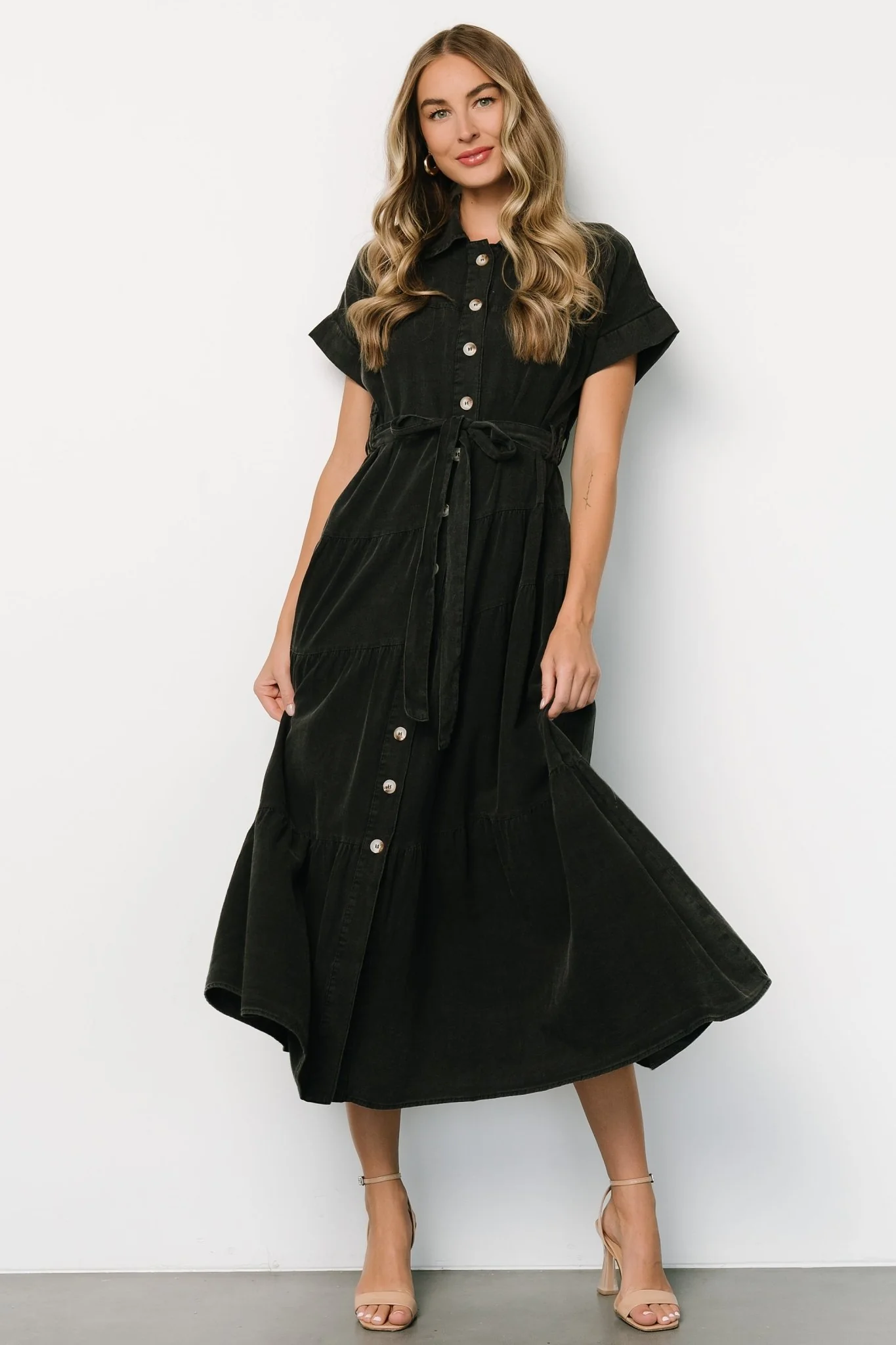 Logan Button Up Dress | Black