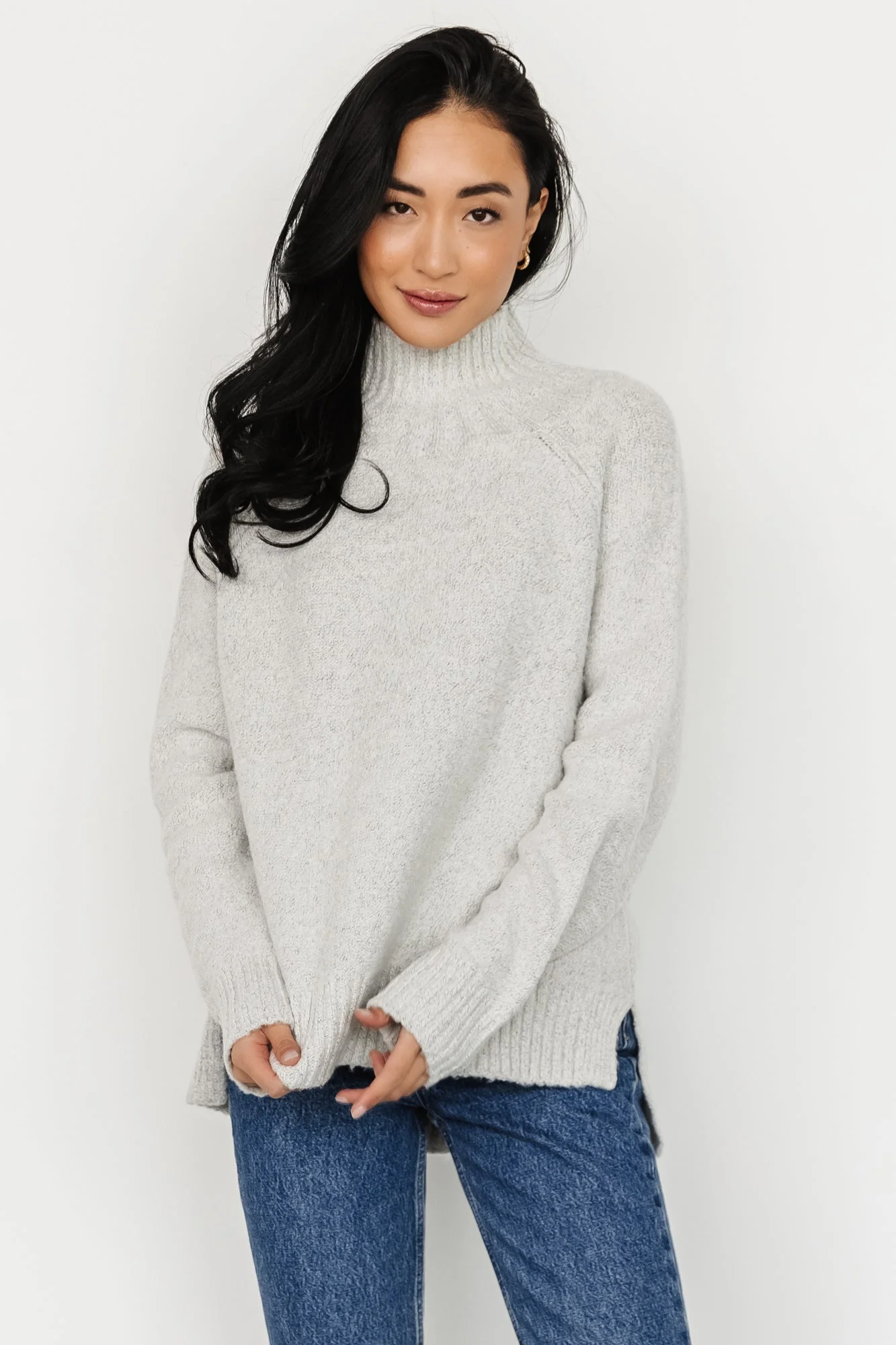 Oaklynn Turtleneck Sweater | Light Gray