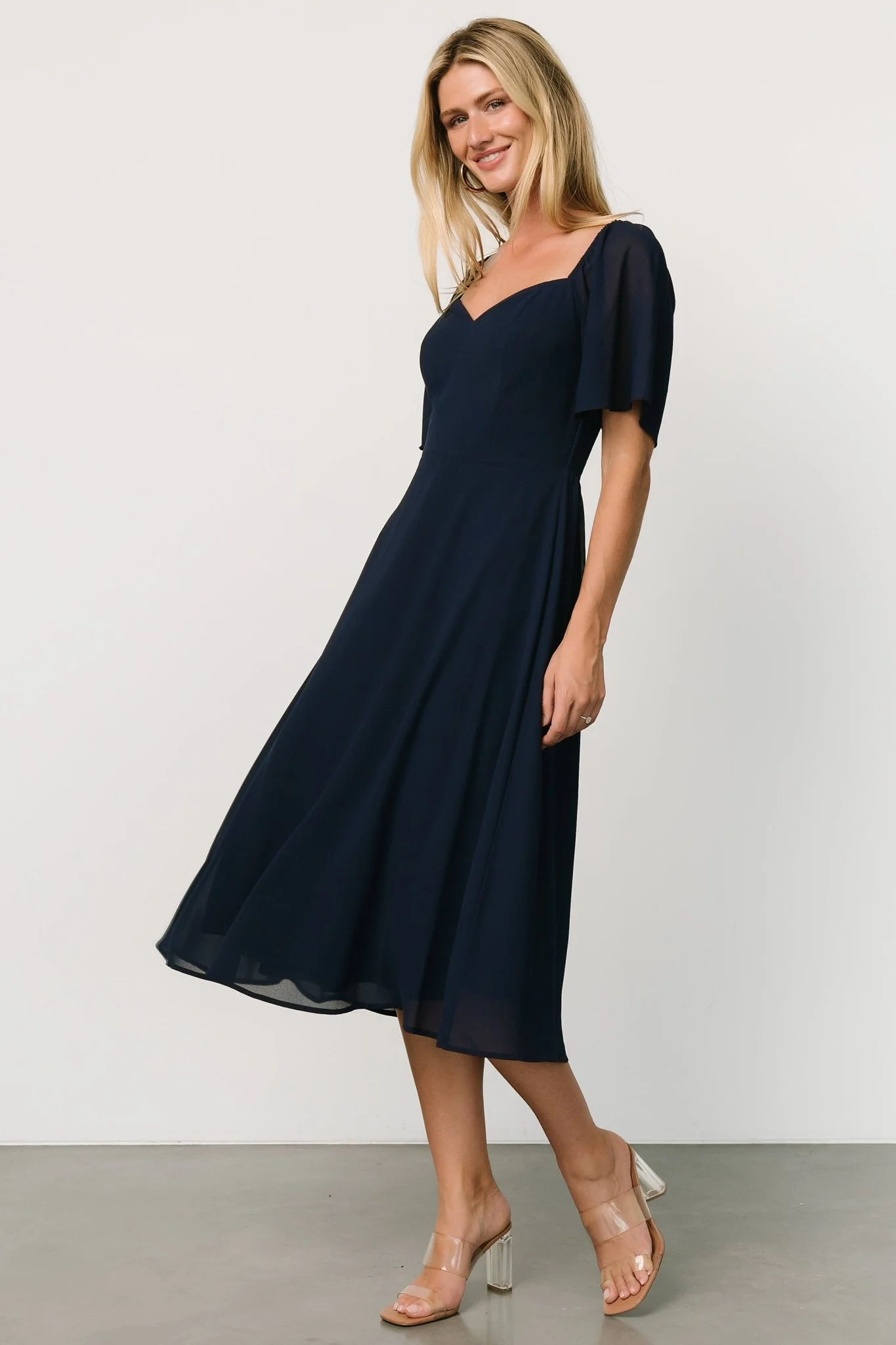 Colette Sweetheart Midi Dress | Navy