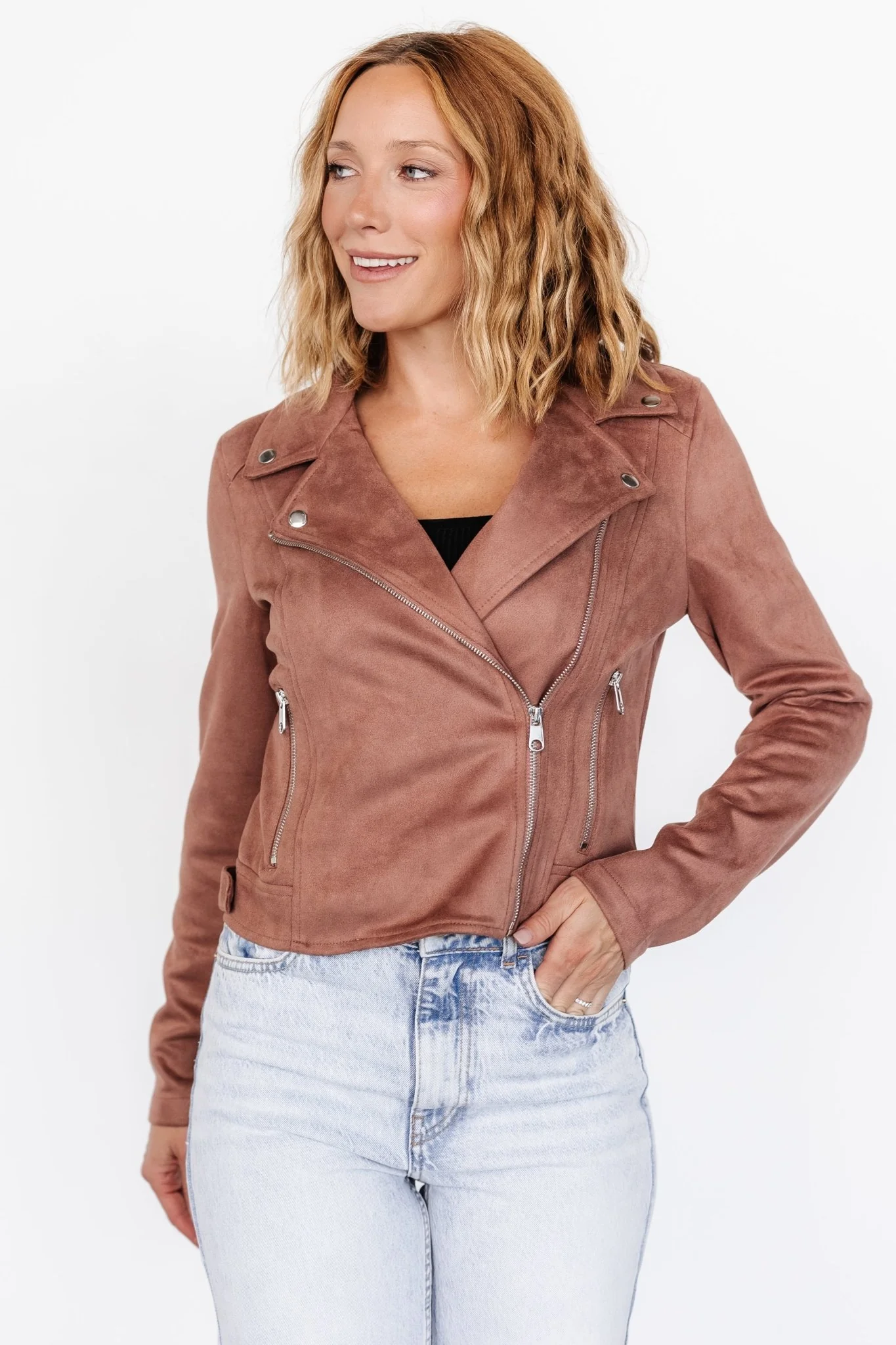 Marisa Faux Suede Jacket | Dusty Clove