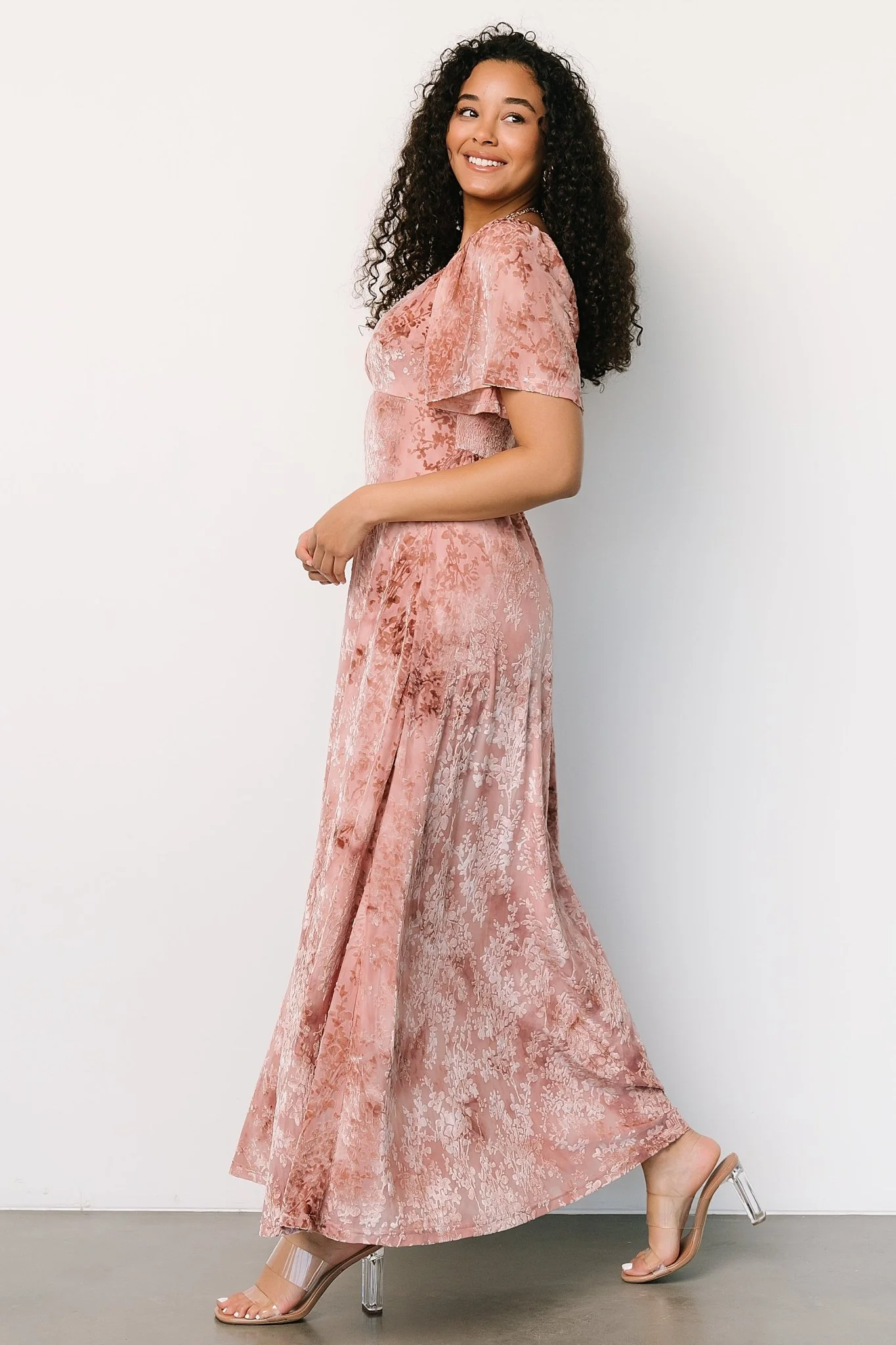 Everley Velvet Maxi Dress | Blush