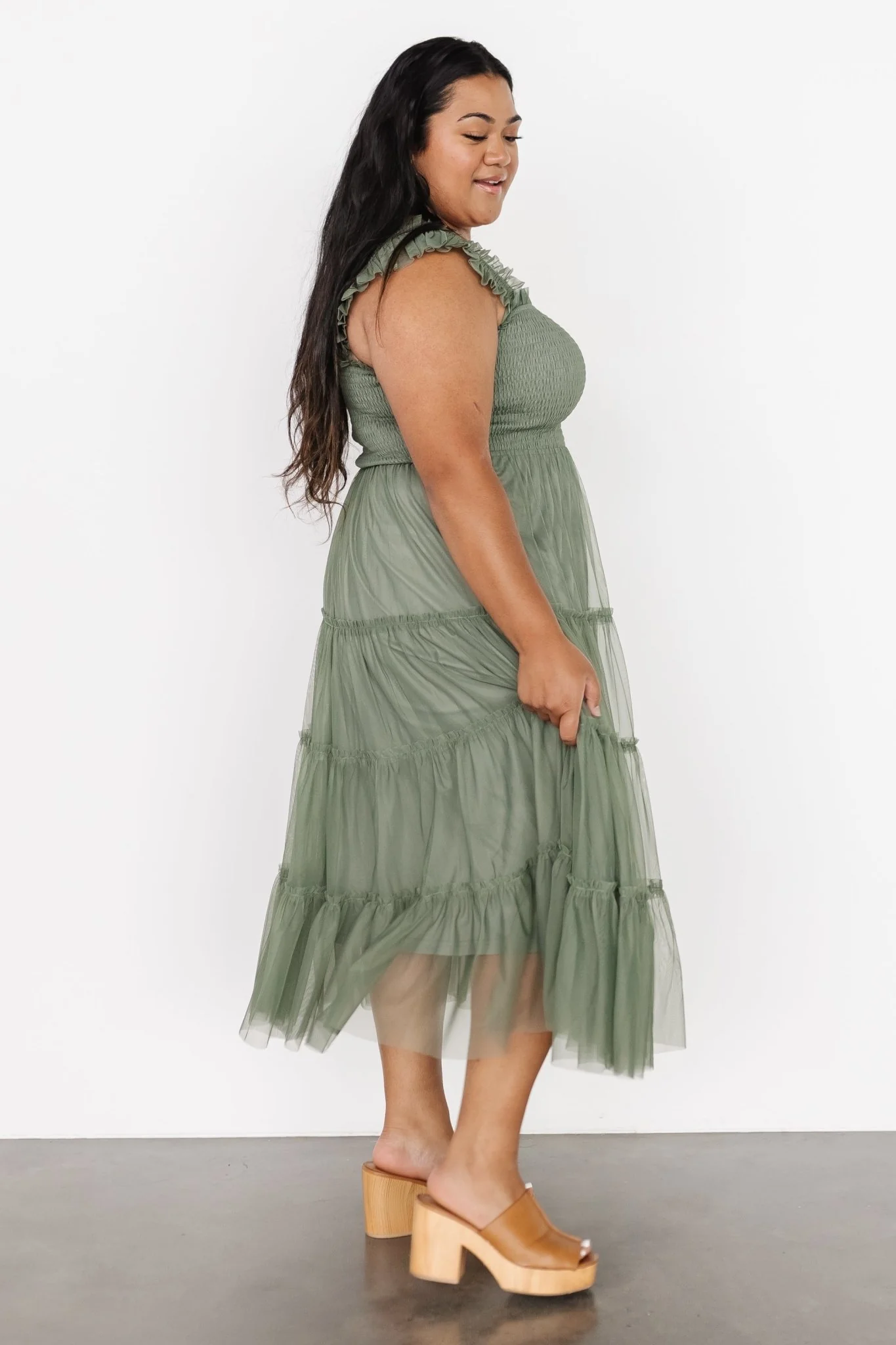 Emma Smocked Tulle Dress | Sage