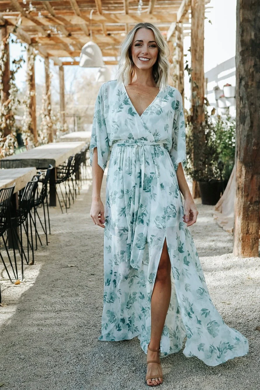 Kia Kimono Maxi Dress | Sage Floral