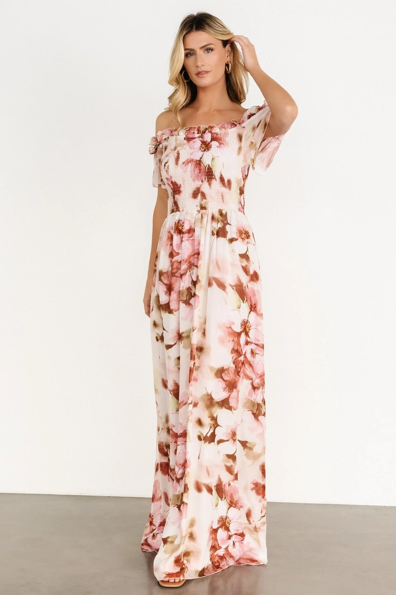 Elina Maxi Dress | Mauve Multi Floral