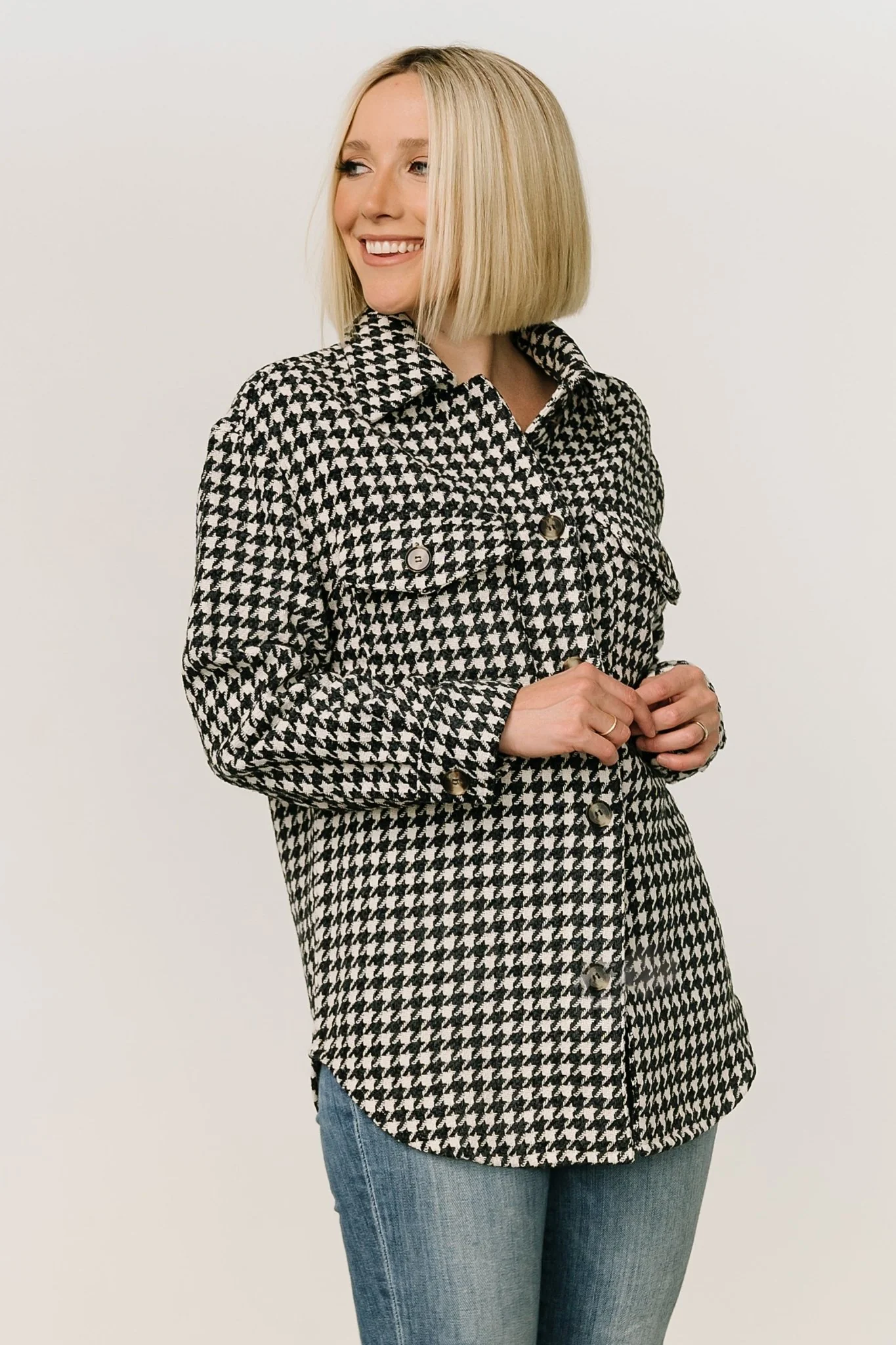Bridger Houndstooth Jacket | Dark Navy + Ivory