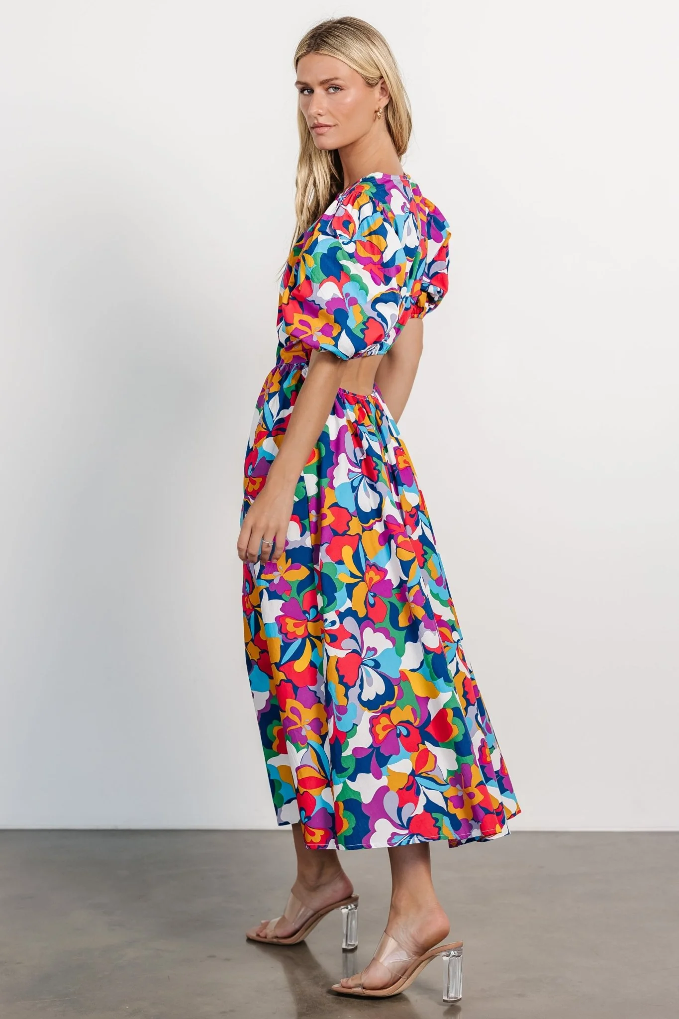 Elisa Open Back Dress | Multi Print