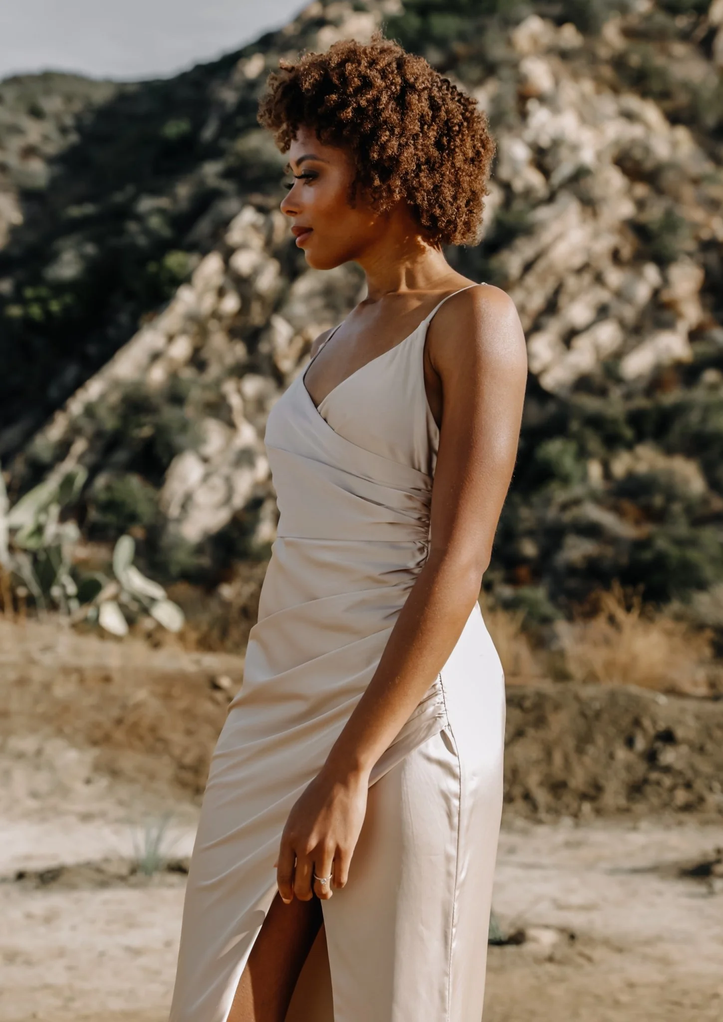 Monet Satin Gown | Champagne