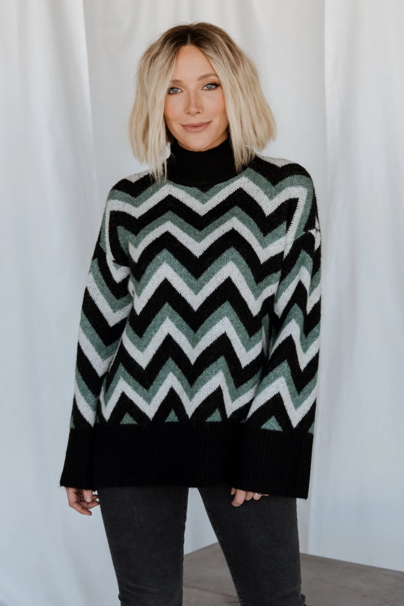 Ricks Sweater | Black + Green Multi