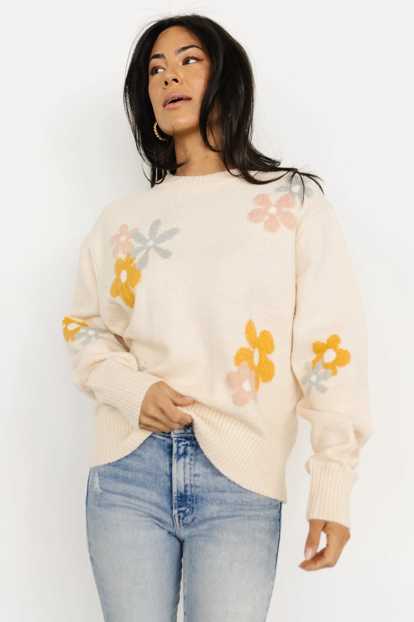 Roxy Sweater | Cream Flower