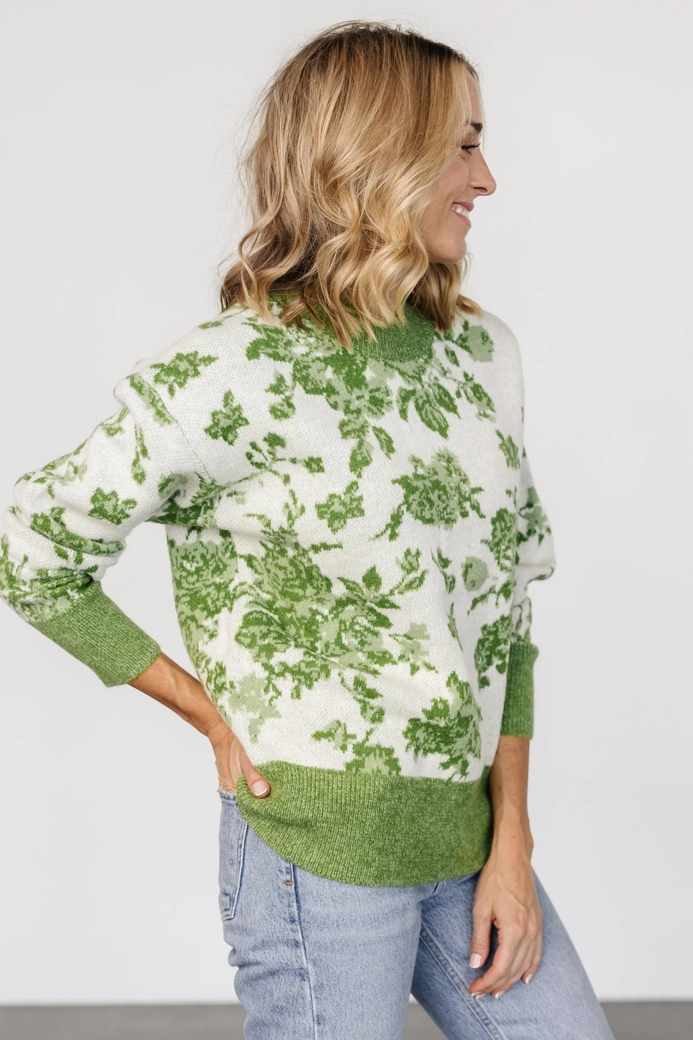 Legend Sweater | Light Green Print